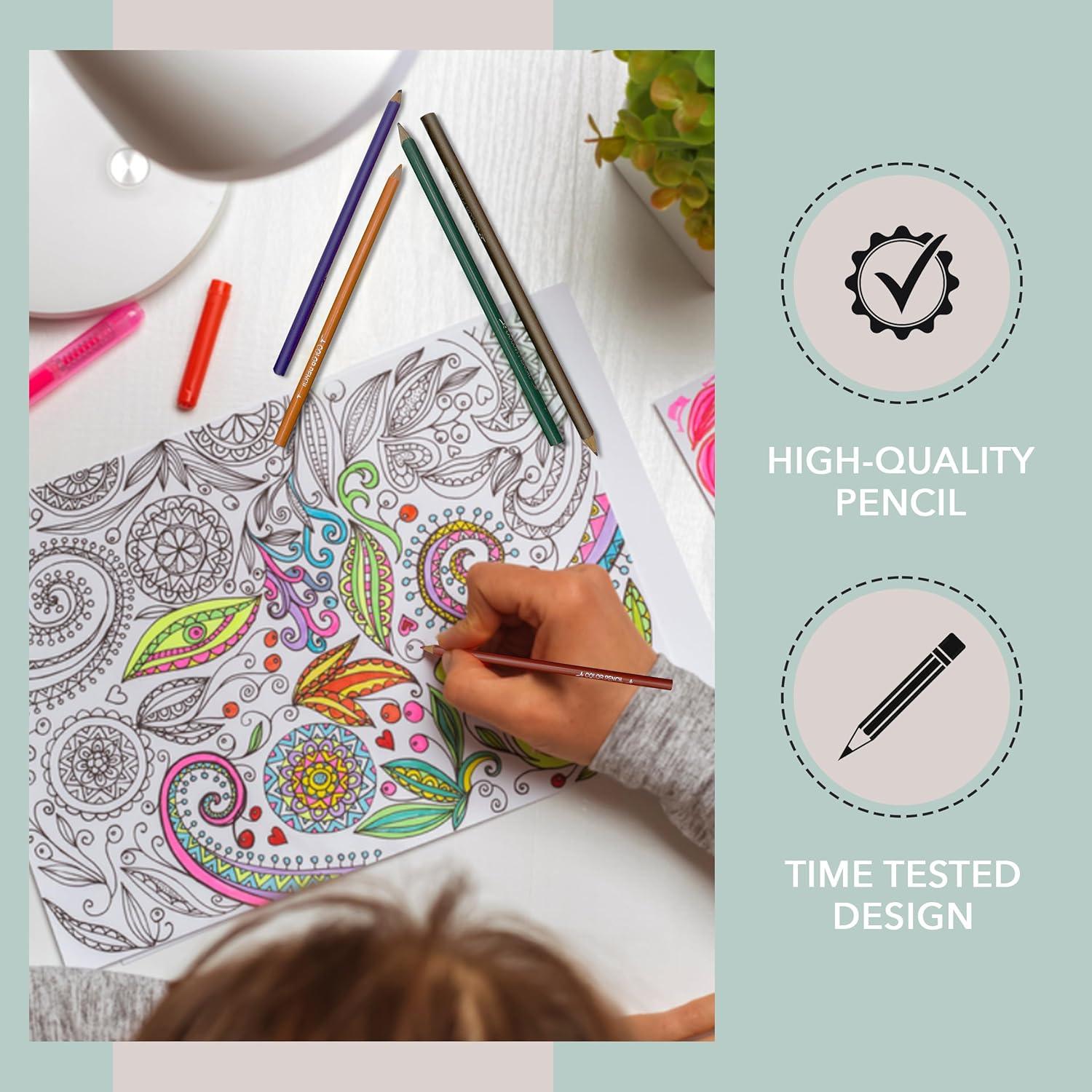 Set de Lápices de Colores Three Leaf 12 Unidades Calidad Premium