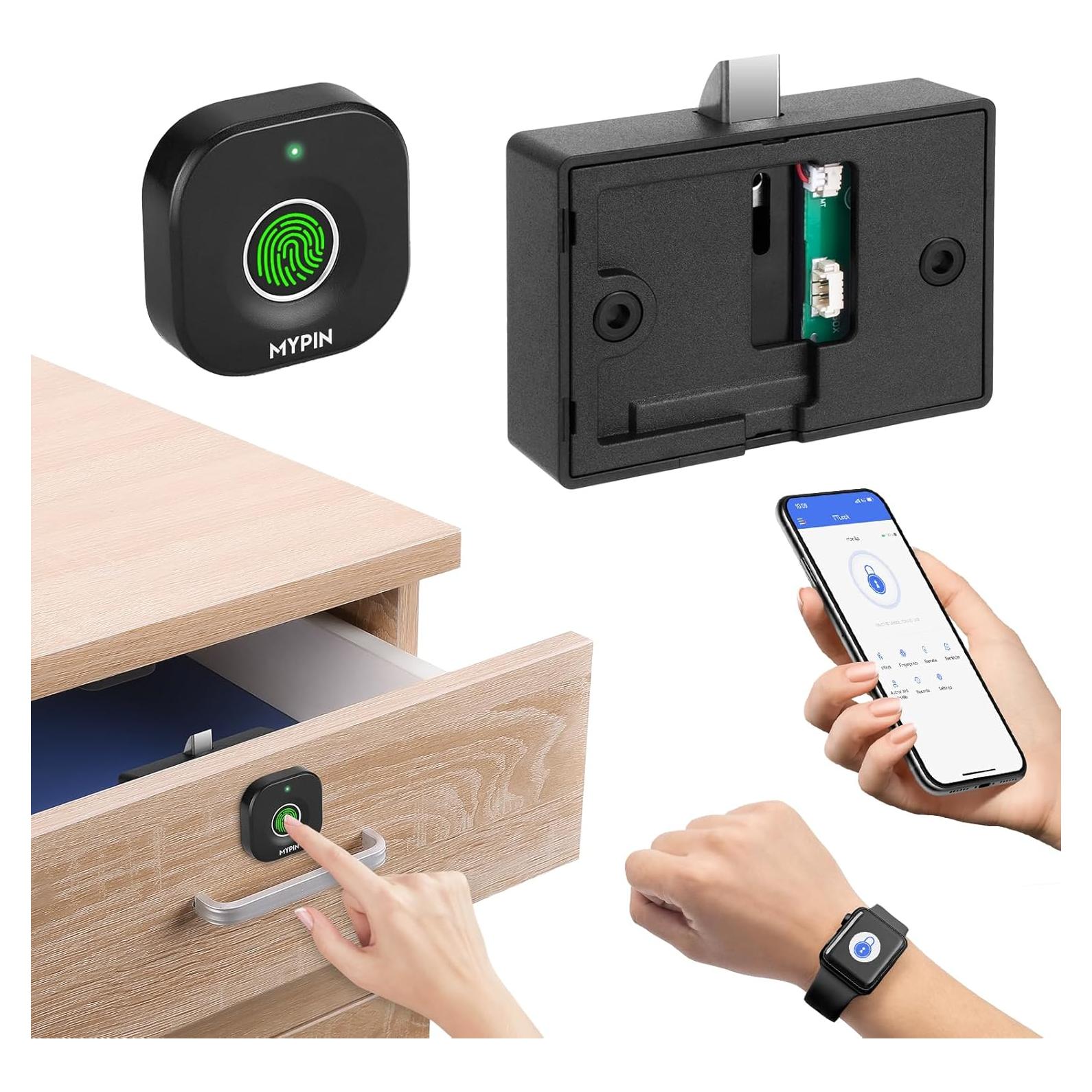 Cerradura de gabinete biométrica MYPIN Bluetooth con huella