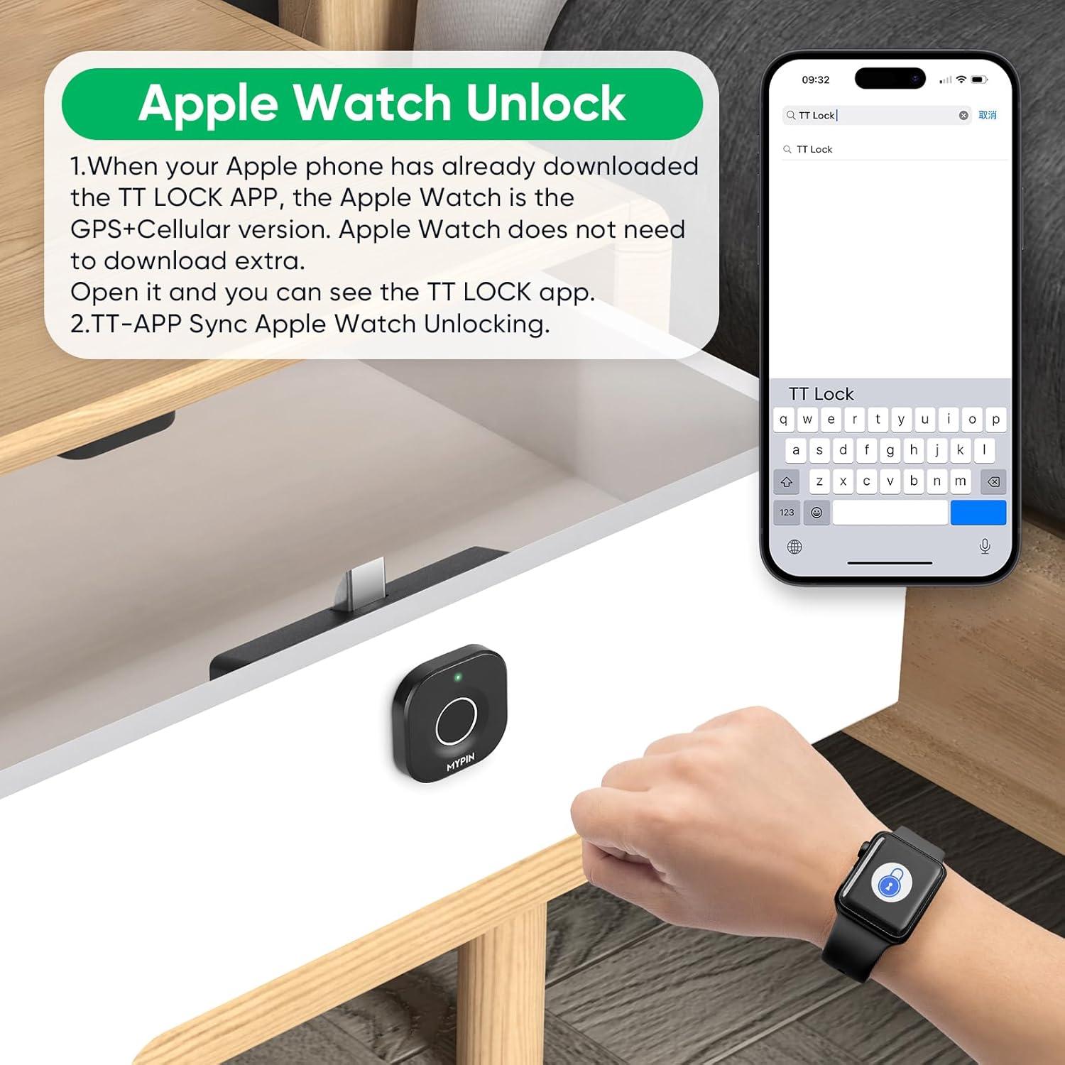 Cerradura de gabinete biométrica MYPIN Bluetooth con huella