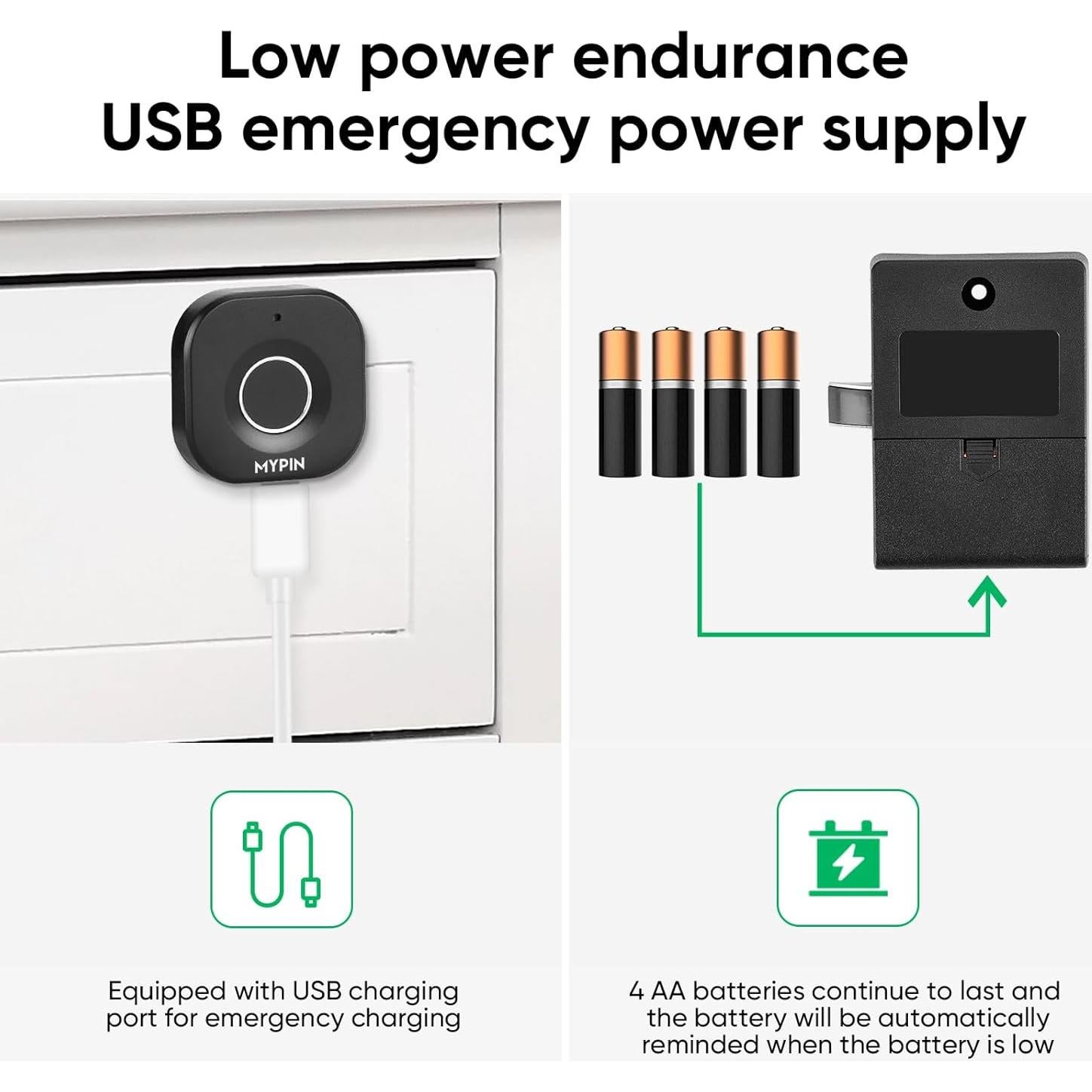 Cerradura de gabinete biométrica MYPIN Bluetooth con huella