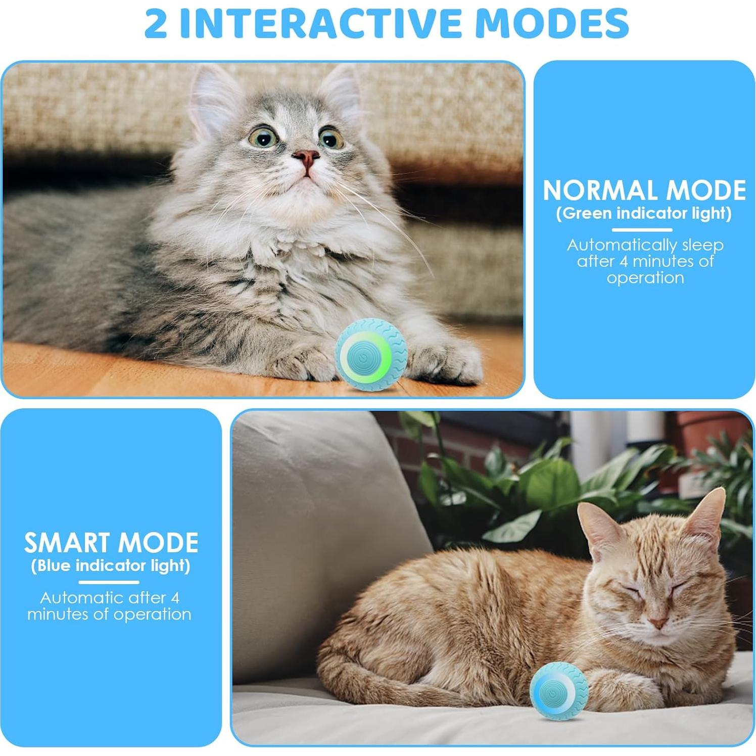 Bola Interactiva para Gatos PAKOO Eléctrica LED 4,57cm