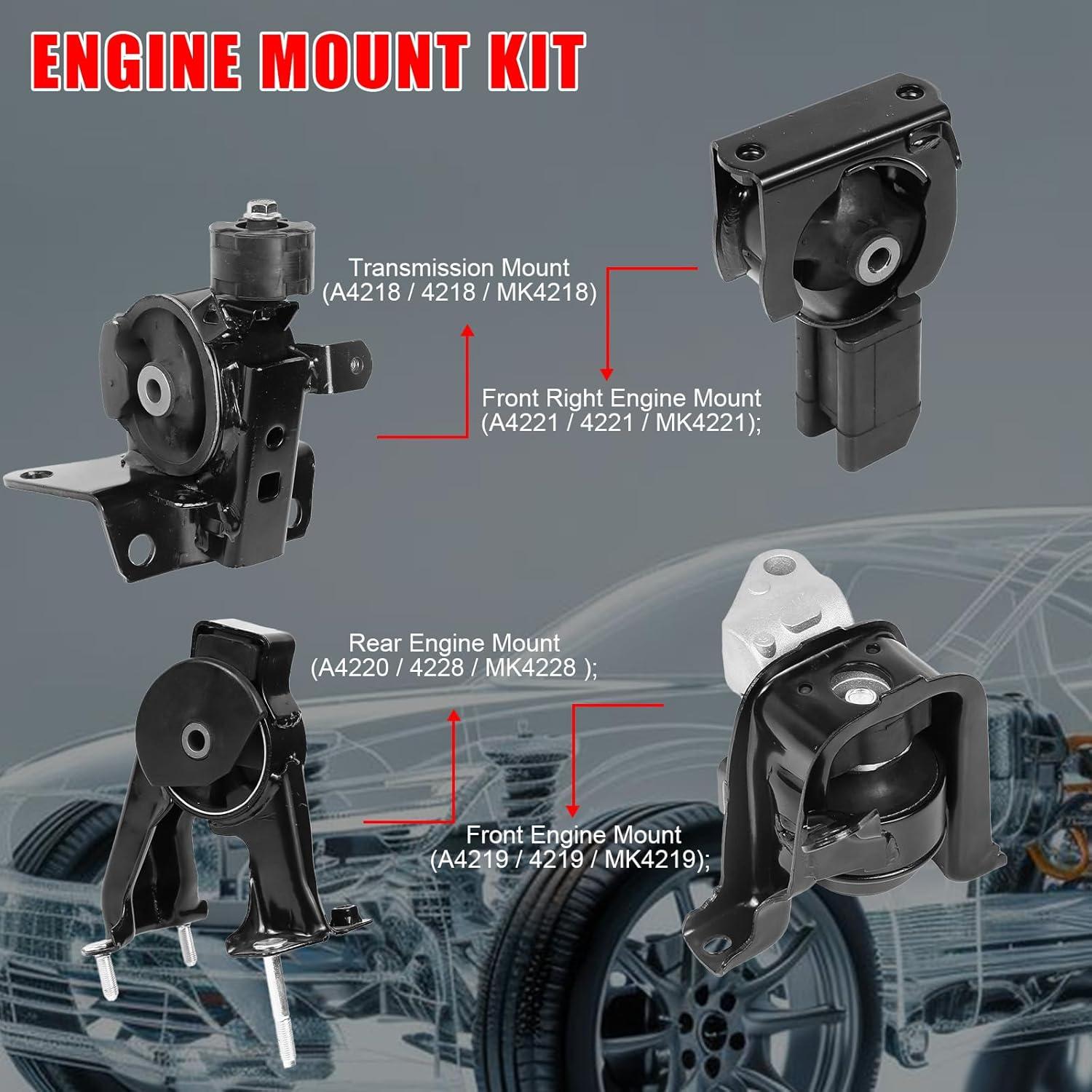 Kits de Montaje de Motor Zaygyize para Toyota Corolla 1.8L