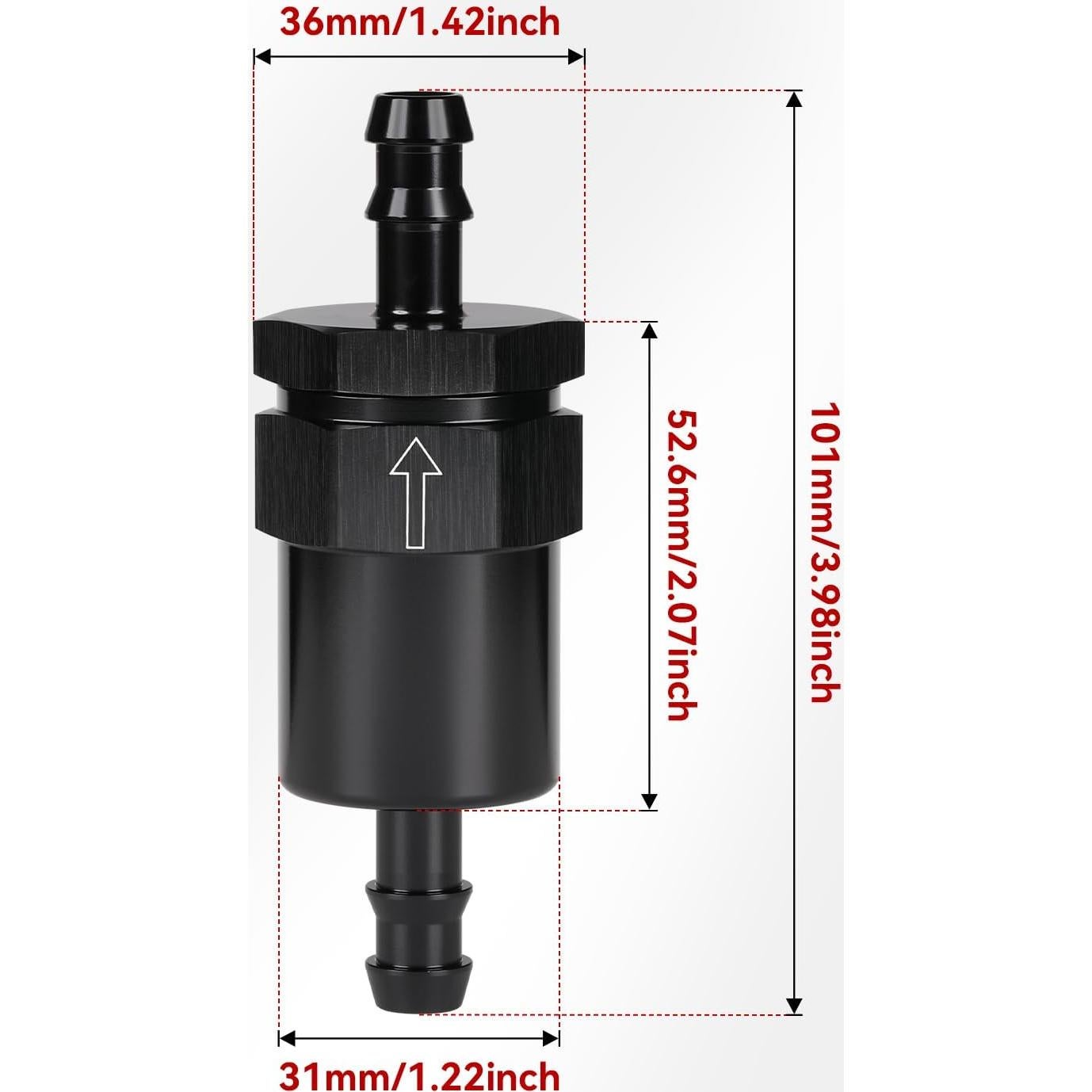 Filtro de Combustible en Línea Podavelle 3/8" 30 Micrones Aluminio