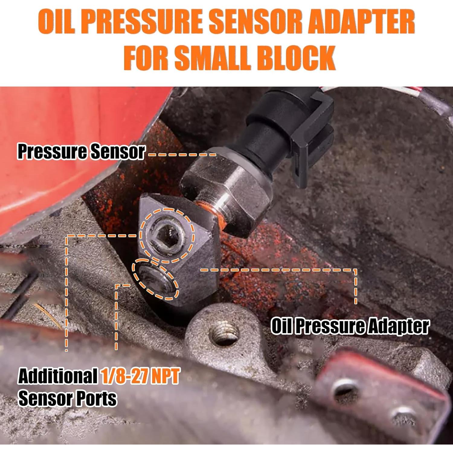 Adaptador de Rosca Sensor de Presión Aceite MEKILYN 1/8 NPT