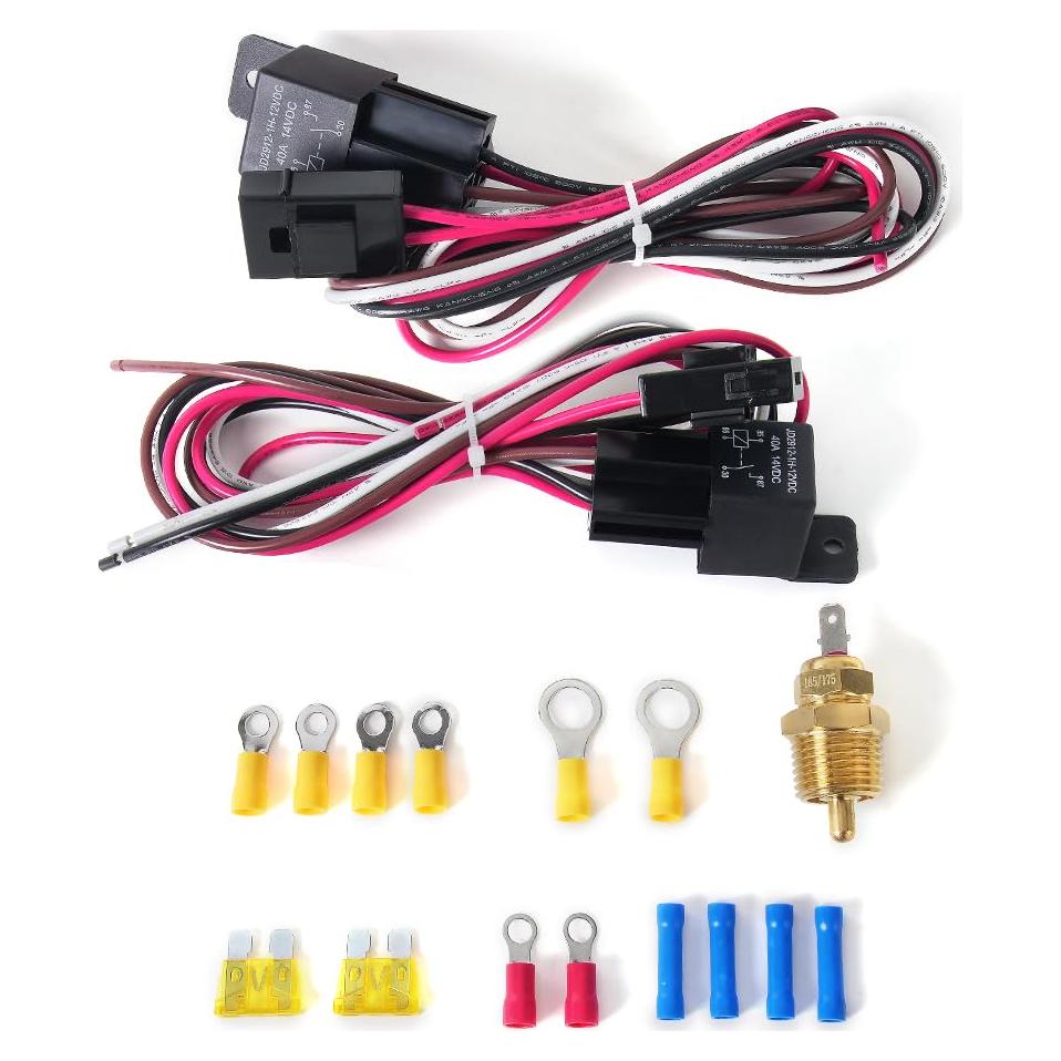 Kit de Relé de Ventilador Eléctrico Dual 12V Muge Racing 40A