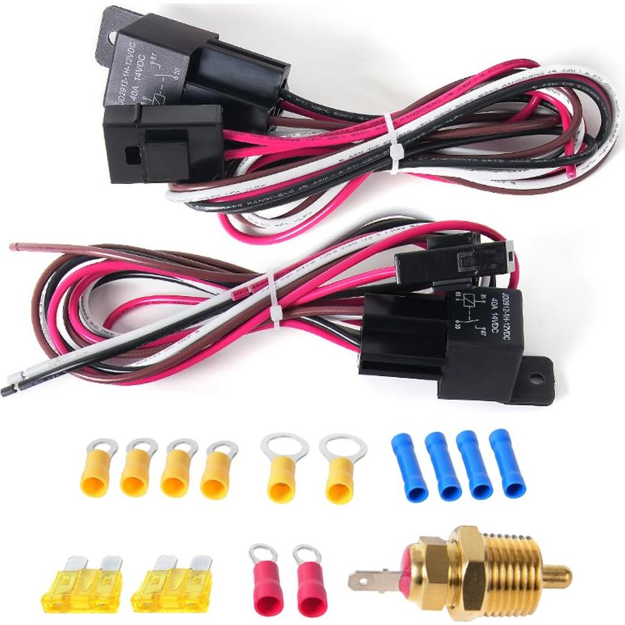 Kit de Relé de Ventilador Eléctrico Dual 12V Muge Racing 40A