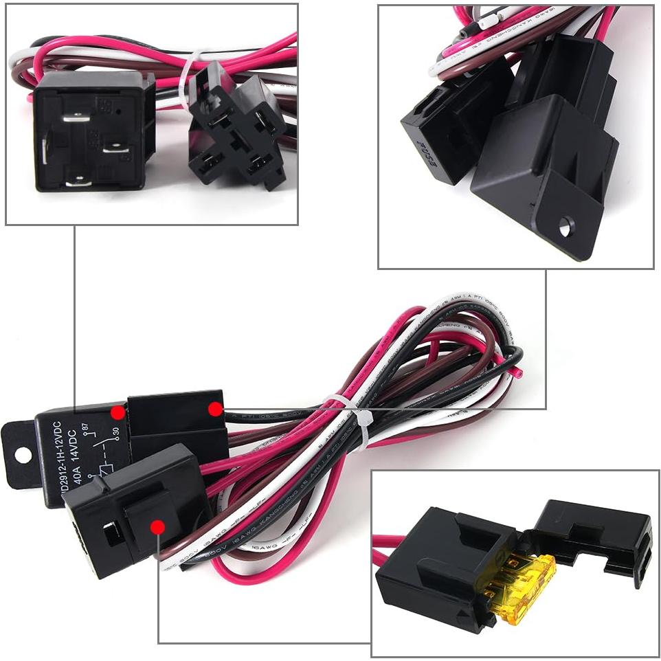 Kit de Relé de Ventilador Eléctrico Dual 12V Muge Racing 40A