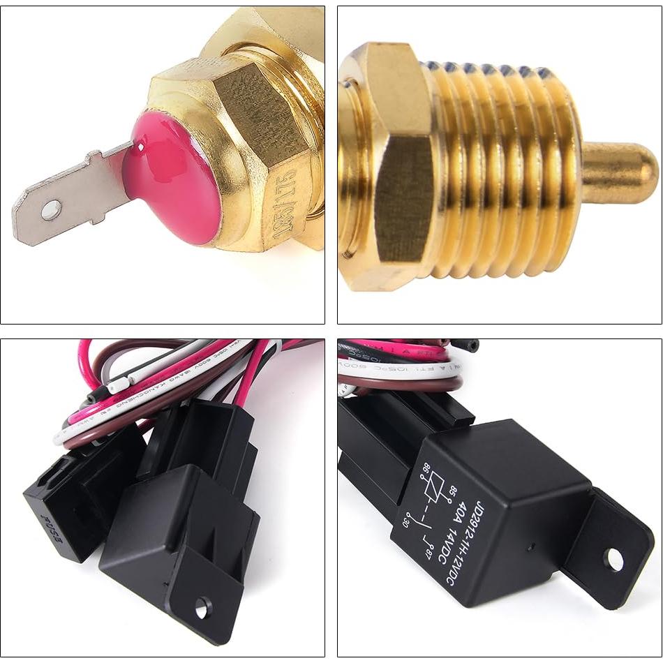 Kit de Relé de Ventilador Eléctrico Dual 12V Muge Racing 40A