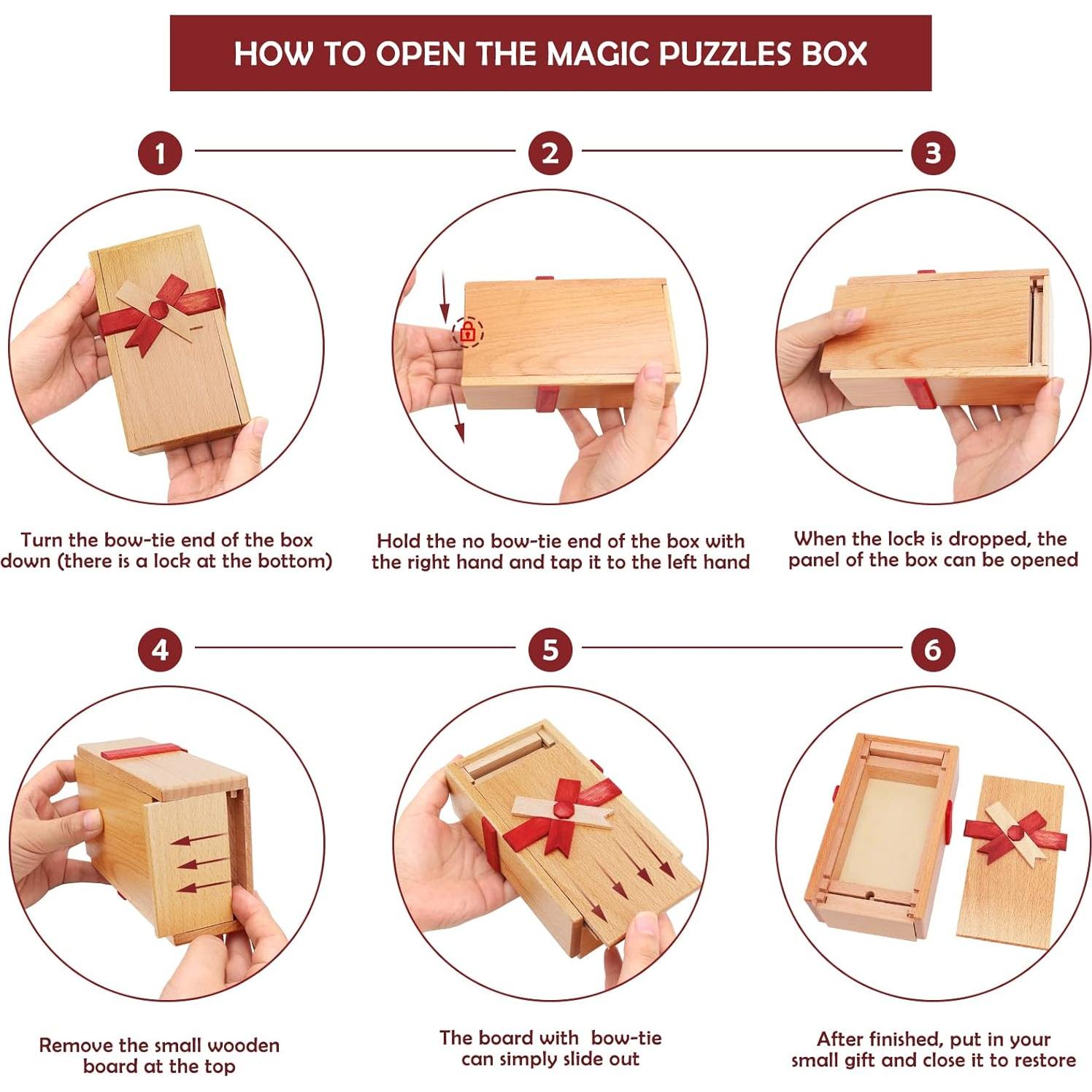 Caja de Rompecabezas Madera EEOCWF con Compartimento Secreto