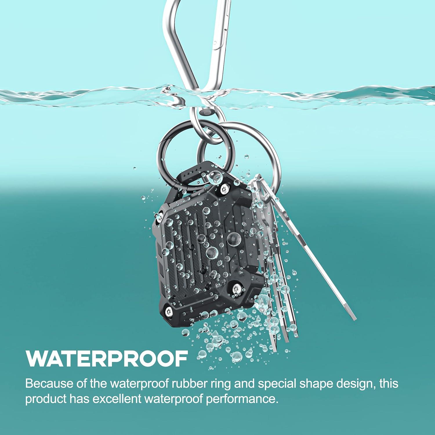 DOVICK Funda Impermeable para Airtag 4 Pack Antigolpes