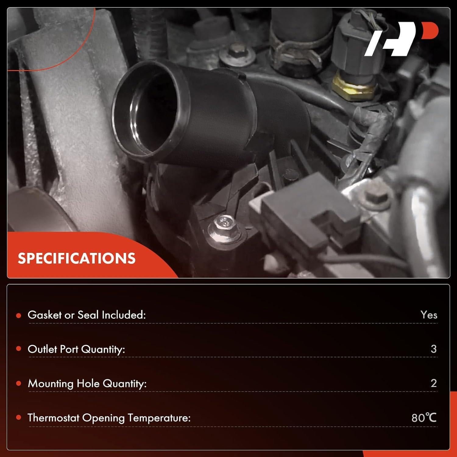 Conjunto Carcasa Termostato A-Premium para Dodge y Fiat 1.4L