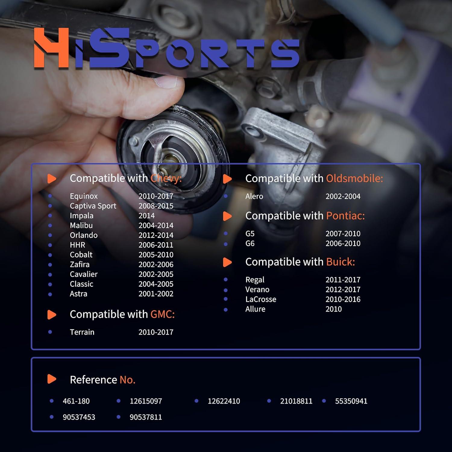 Termostato de Refrigerante HiSport 461-180 para Buick y Chevy