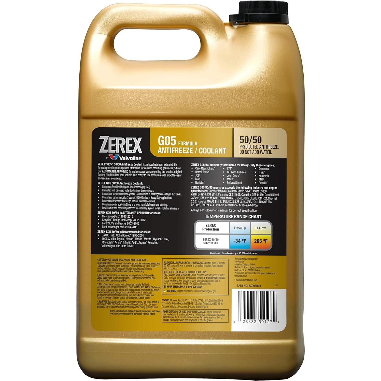 Anticongelante ZEREX G05 50/50 Listo para Usar 3.78L