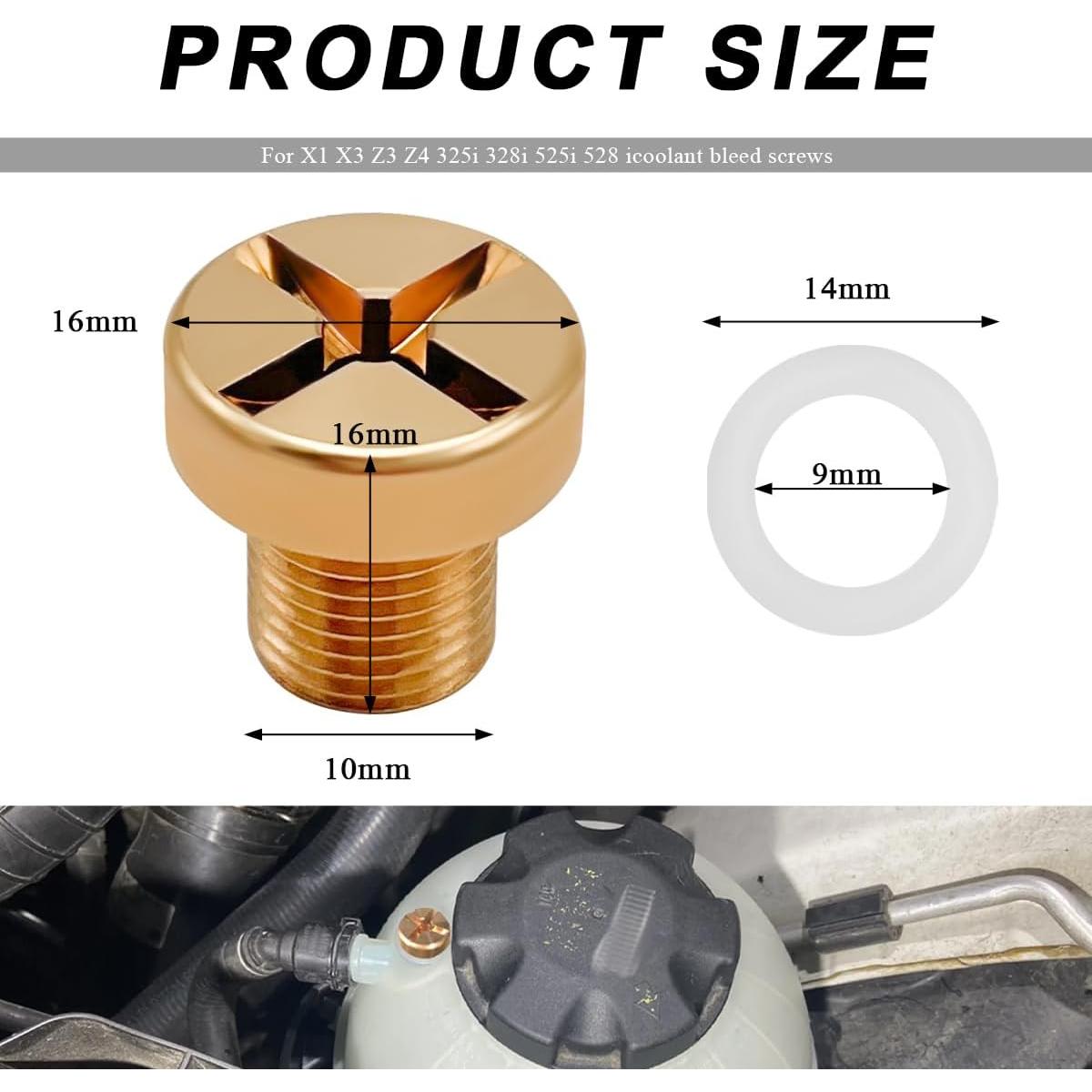 Tornillo de Purga de Refrigerante FSTURIOS M6x1.0 Dorado