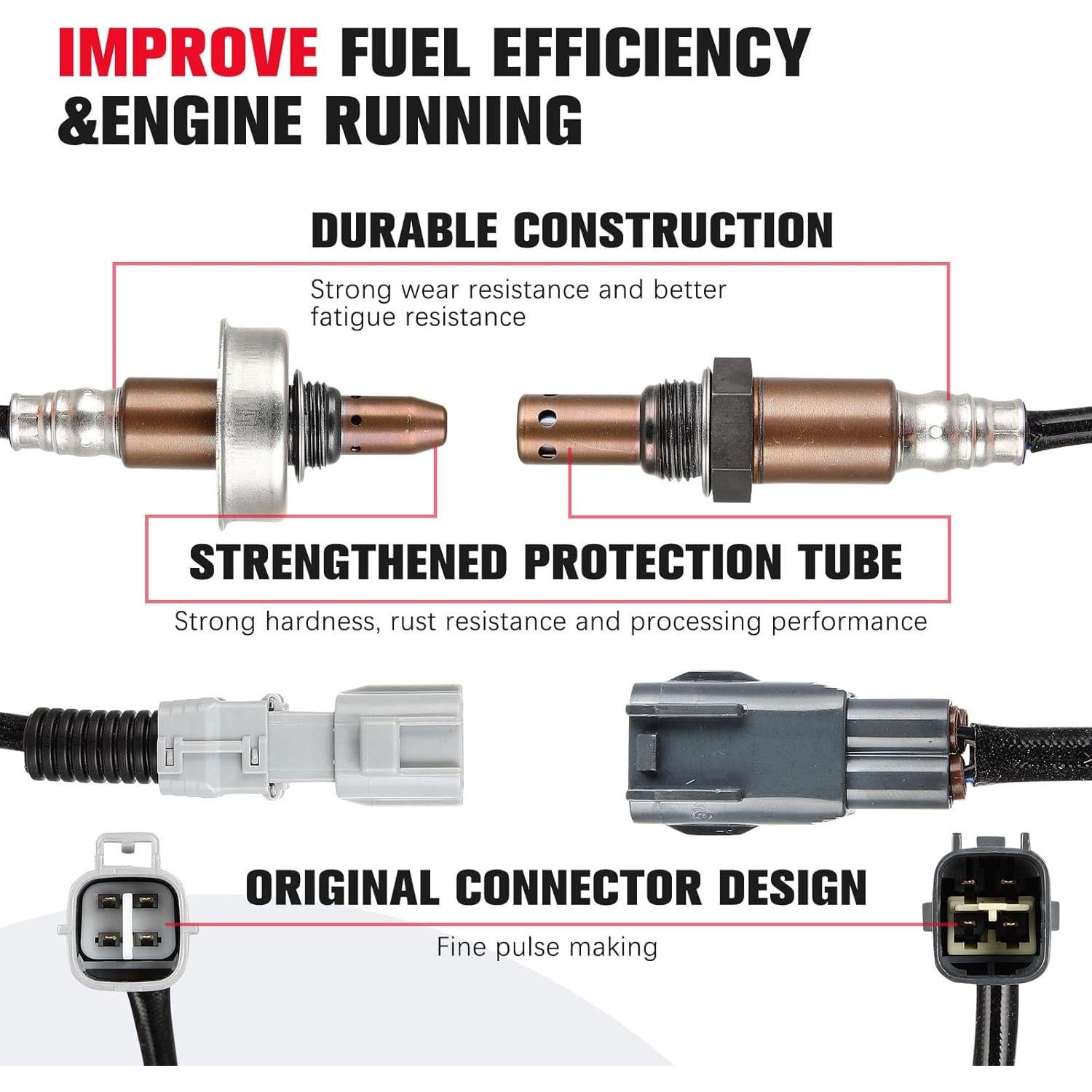 Sensor de Oxígeno O2 QIJIAUTO para Toyota Prius 2010-2015 2PCS