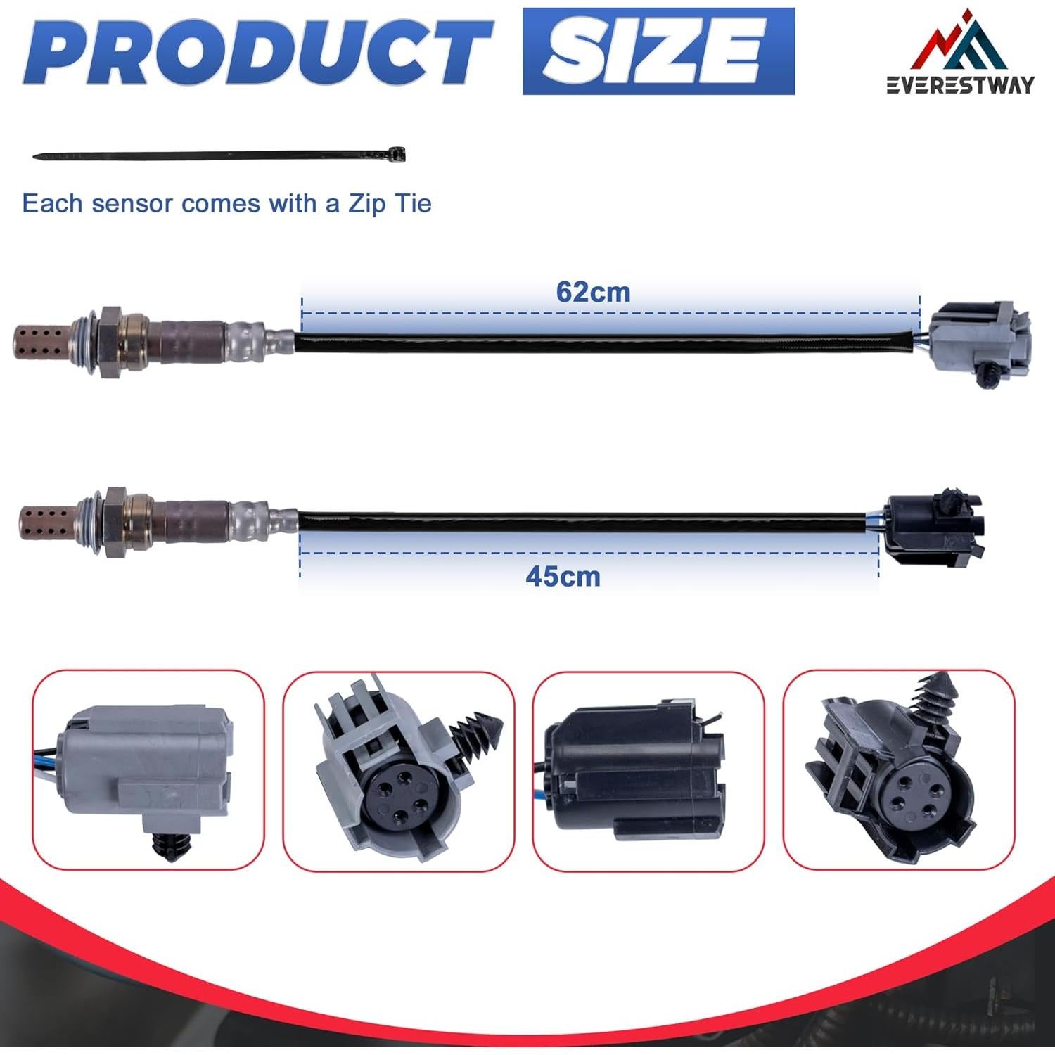 Sensor de Oxígeno Everestway 2PCS Compatible Jeep 1996-1999