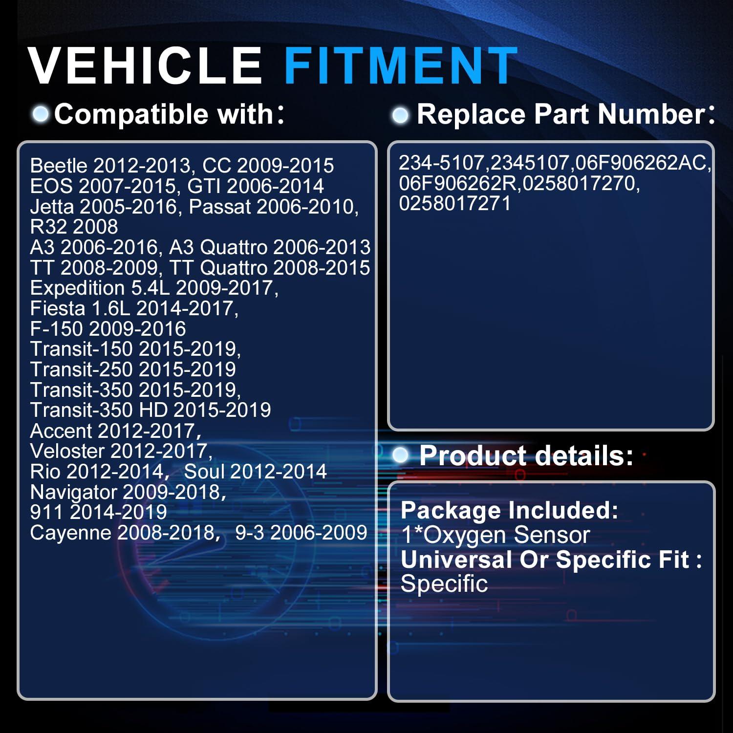 Sensor de Oxígeno O2 234-5107 RightParts para Ford, Audi, Kia
