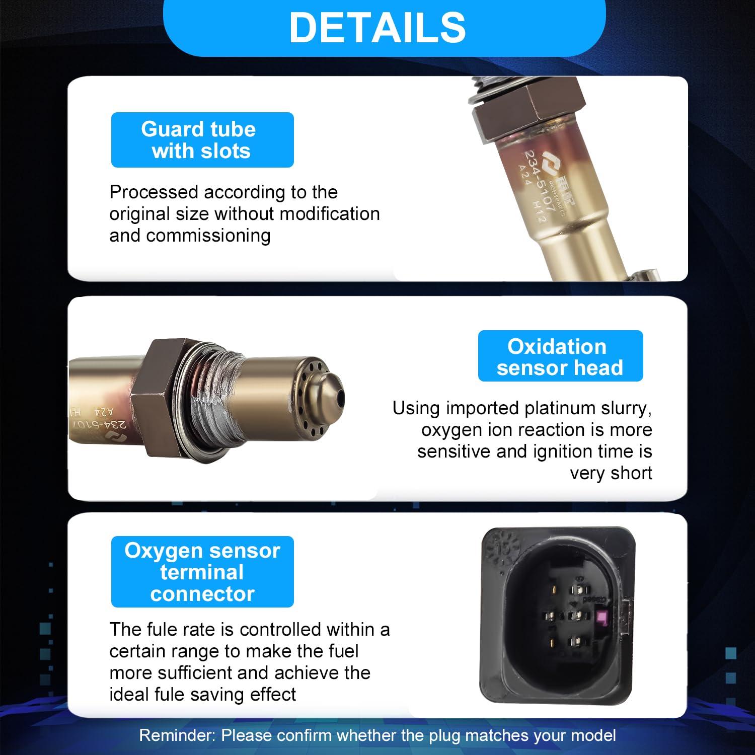 Sensor de Oxígeno O2 234-5107 RightParts para Ford, Audi, Kia