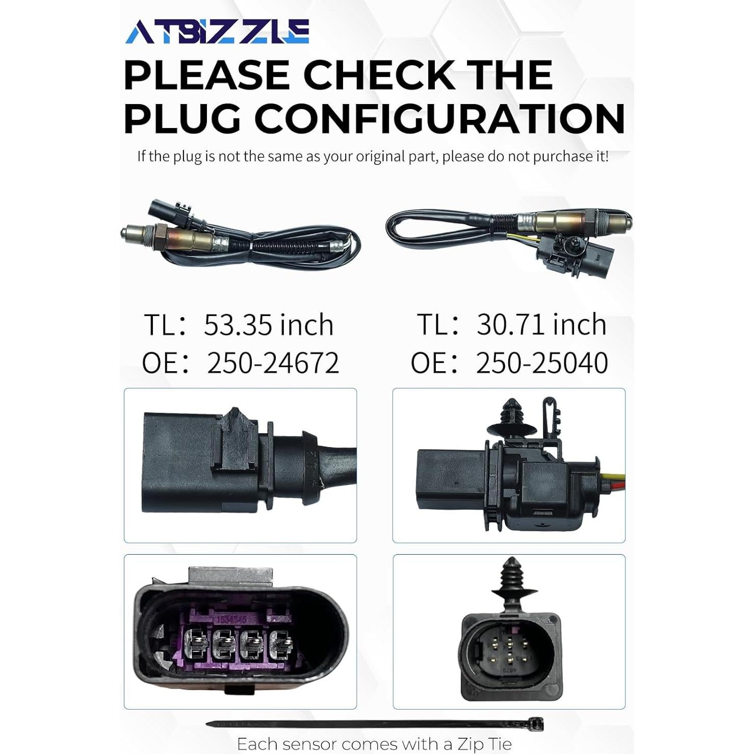 Sensor de Oxígeno ATBIZZLE 250-24672 Compatible Audi 2009-2017