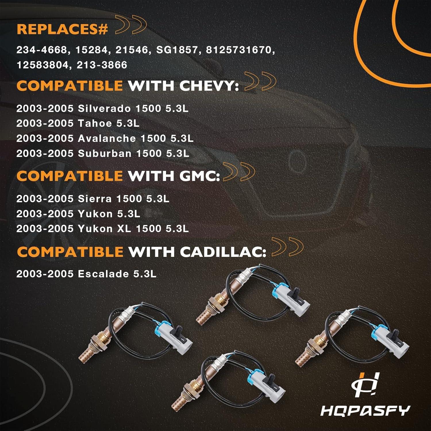 Sensor de Oxígeno O2 HQPASFY 4 Piezas Compatible 2003-2005