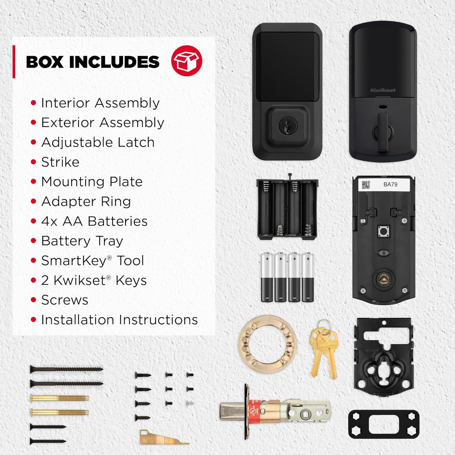 Cerradura Inteligente Kwikset Halo Wi-Fi Pantalla Táctil Negra