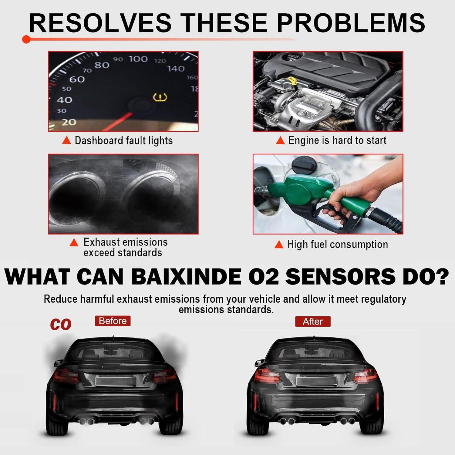 Sensor de Oxígeno Upstream BAIXINDE 213-4764 Compatible Chevy