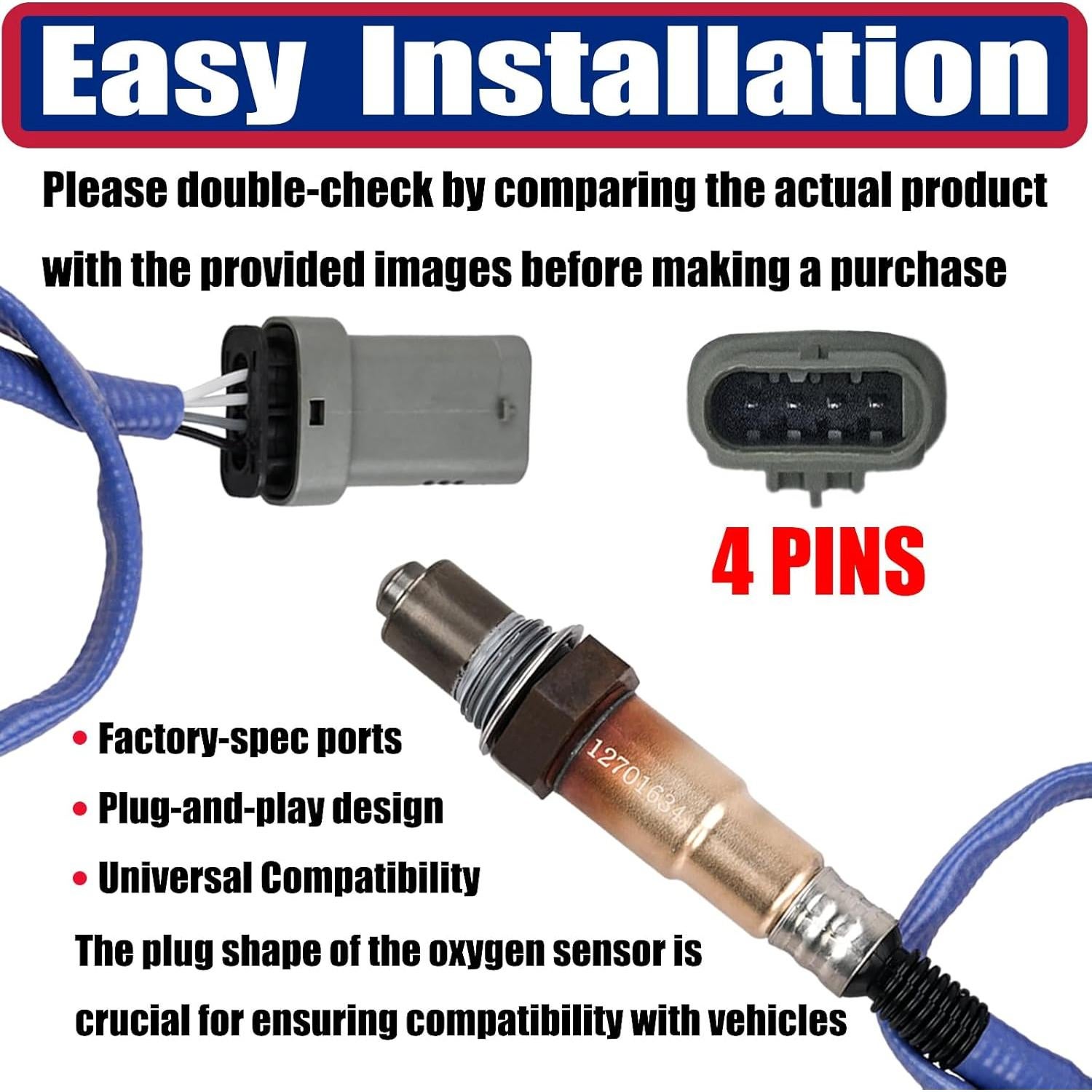 Sensor de Oxígeno O2 Athousliz 12701634 Compatible Chevy y GMC