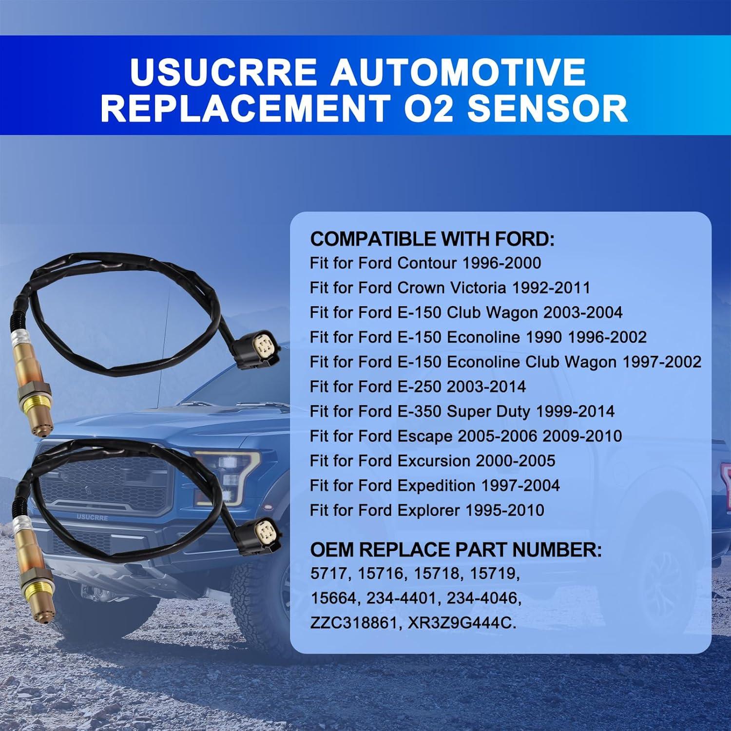 Sensor de Oxígeno O2 Usucrre 234-5068 234-4575 2 Pcs Compatible Ford