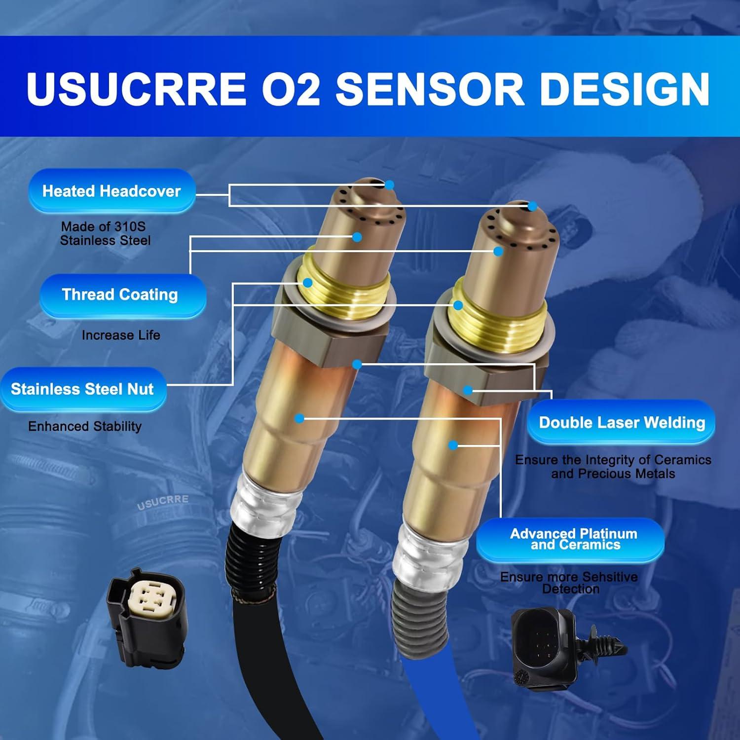Sensor de Oxígeno O2 Usucrre 234-5068 234-4575 2 Pcs Compatible Ford