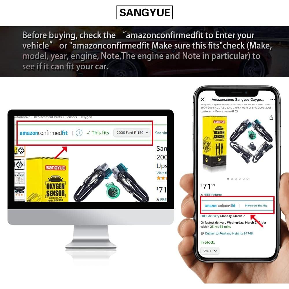 Sensor de Oxígeno O2 2PCS Sangyue para Chevrolet Malibu 2013-2015