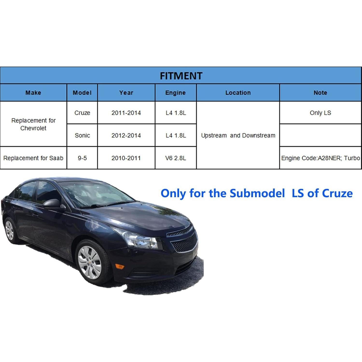 Juego de 2 Sensores de Oxígeno YHTAUTO para Chevrolet Cruze/Sonic/ Saab 9-5