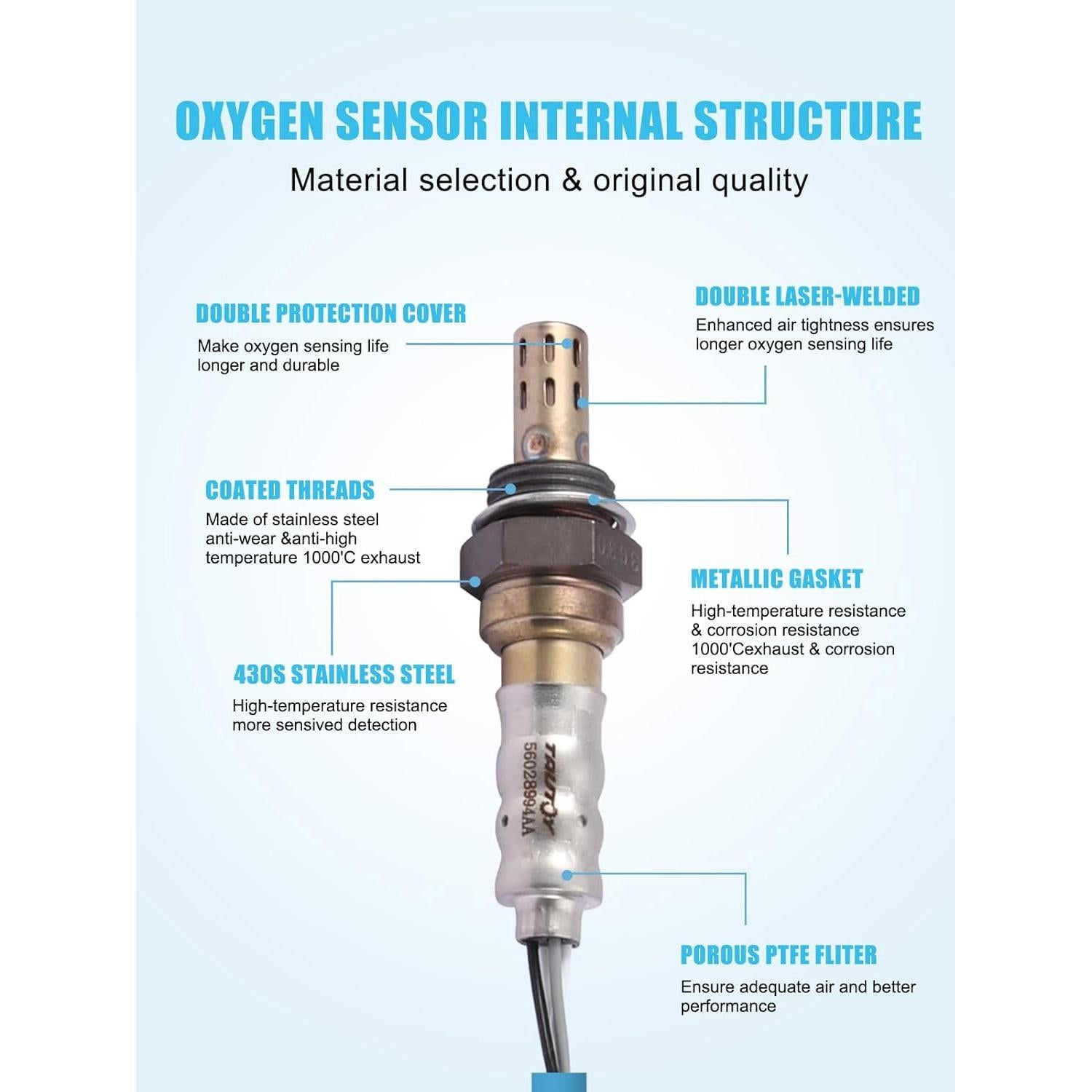 Sensor de Oxígeno O2 TAUTOY 4 Pcs Compatible Chrysler Dodge Jeep