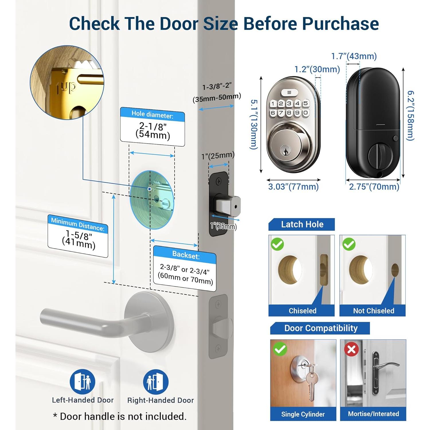 Cerradura Electrónica Veise RZ-A con Teclado y Auto Bloqueo