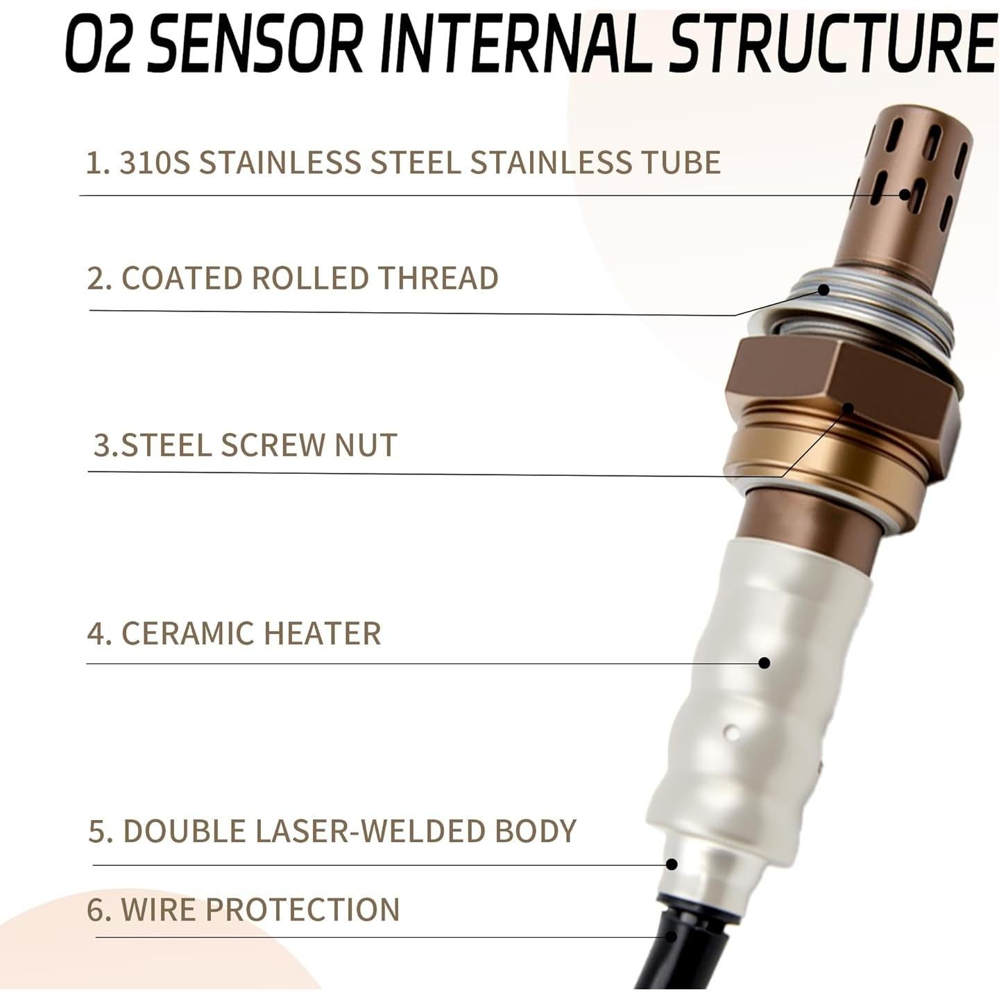 Sensor de Oxígeno Automost 15717 2 Pcs Compatible Ford y Lincoln