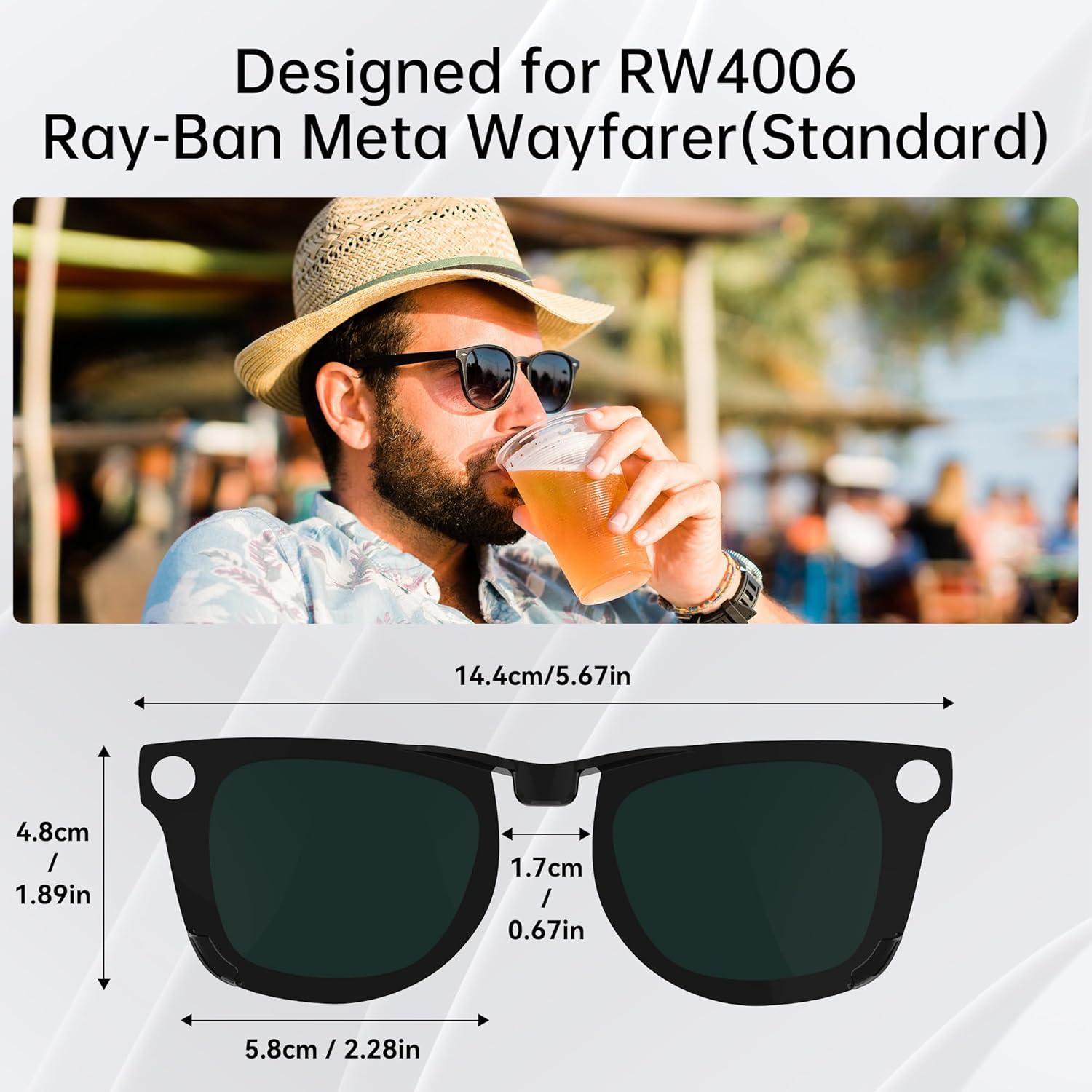 Clip Polarizado HiBloks para Ray-Ban Meta Wayfarer M