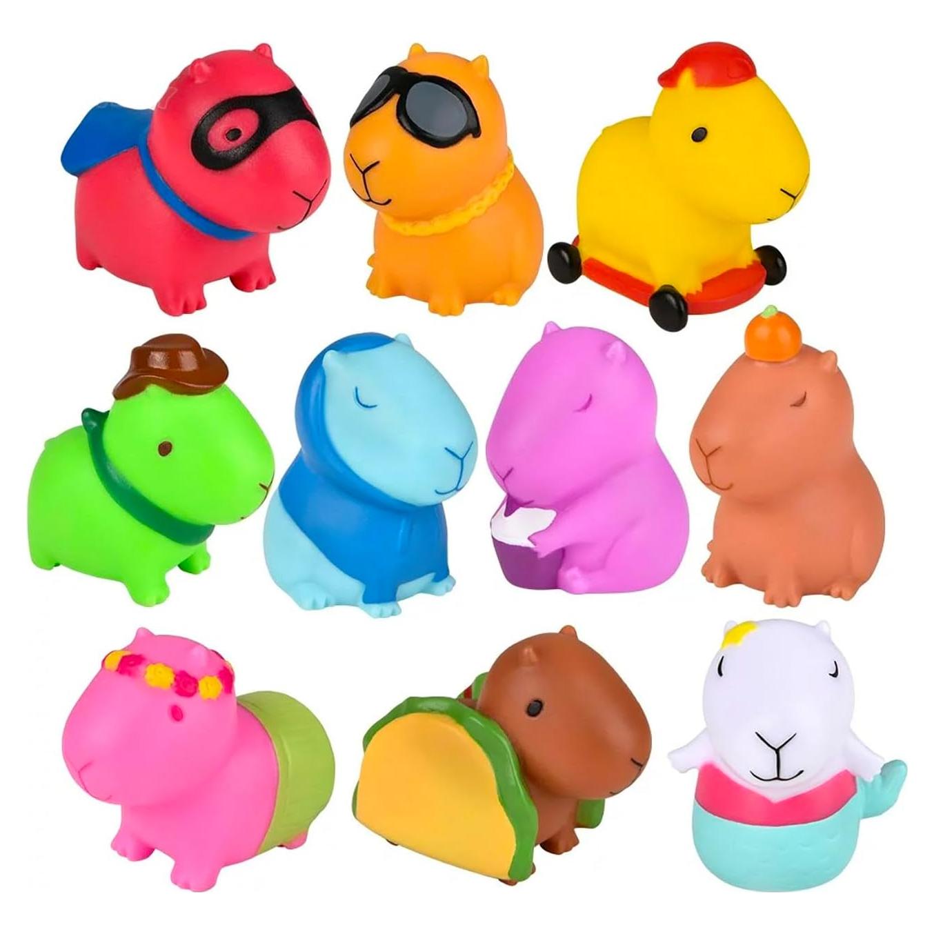 Conjunto de 10 Figuras de Capibara Vestidas - Juguetes Mentes Curiosas