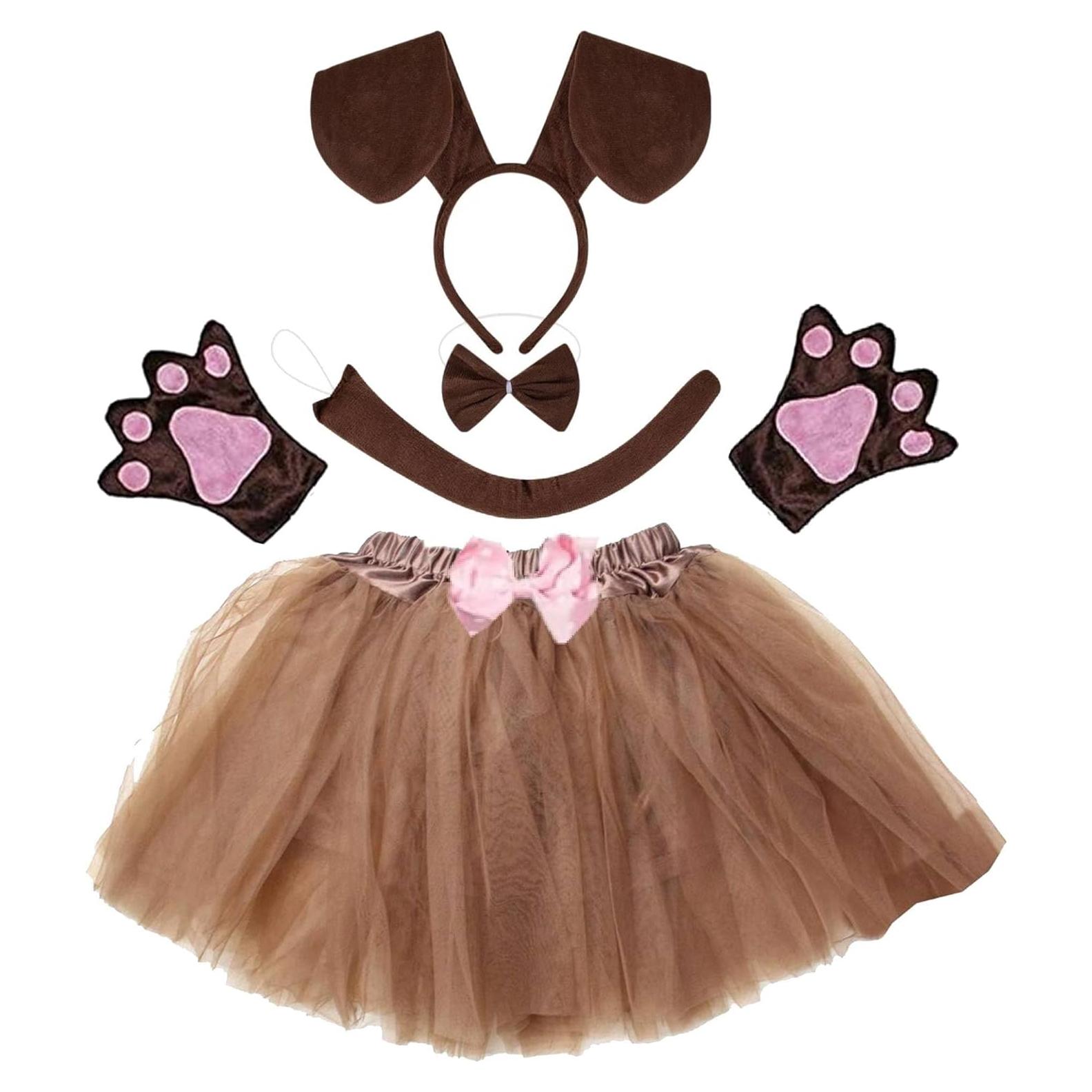 Disfraz Infantil Perro Salchicha Kirei Sui Tutu Diadema 3-8 Años