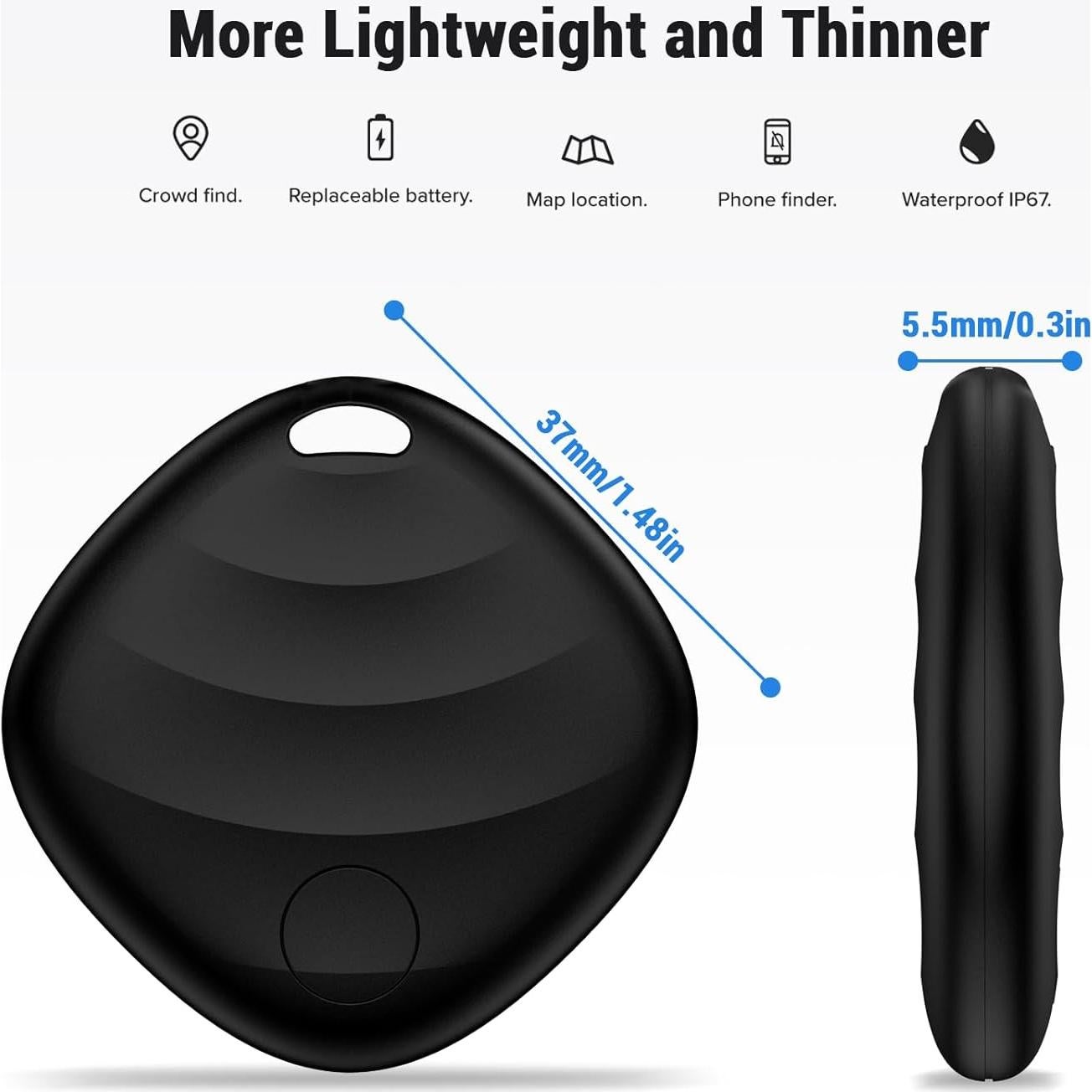 Localizador de Llaves NVQ Bluetooth iOS Negro 1Pack