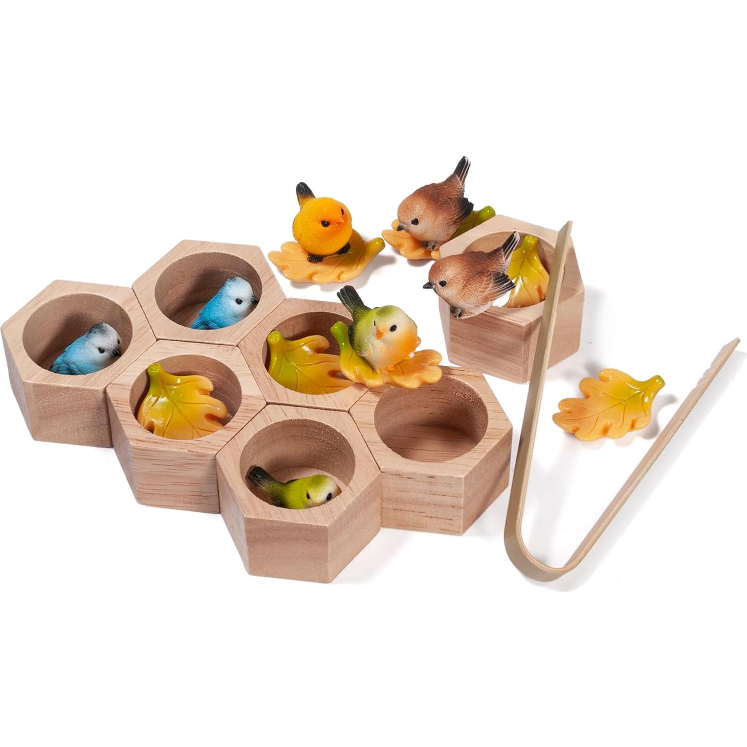 Juguete de Clasificación de Pájaro Montessori Madera 17x15cm