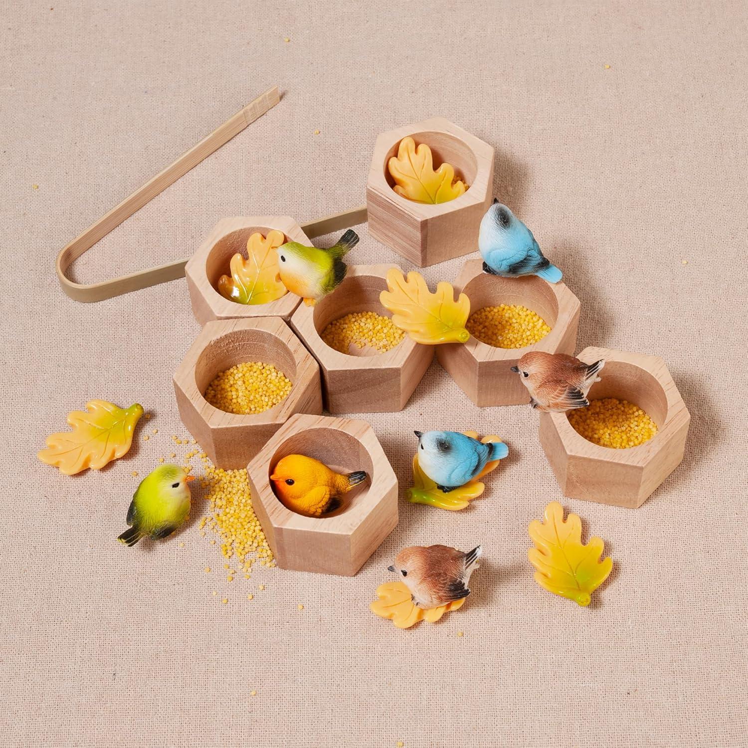 Juguete de Clasificación de Pájaro Montessori Madera 17x15cm