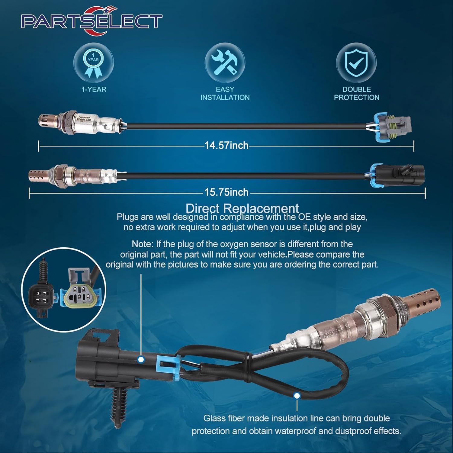 Juego de 2 Sensores de Oxígeno Partselect 234-4242 234-4530
