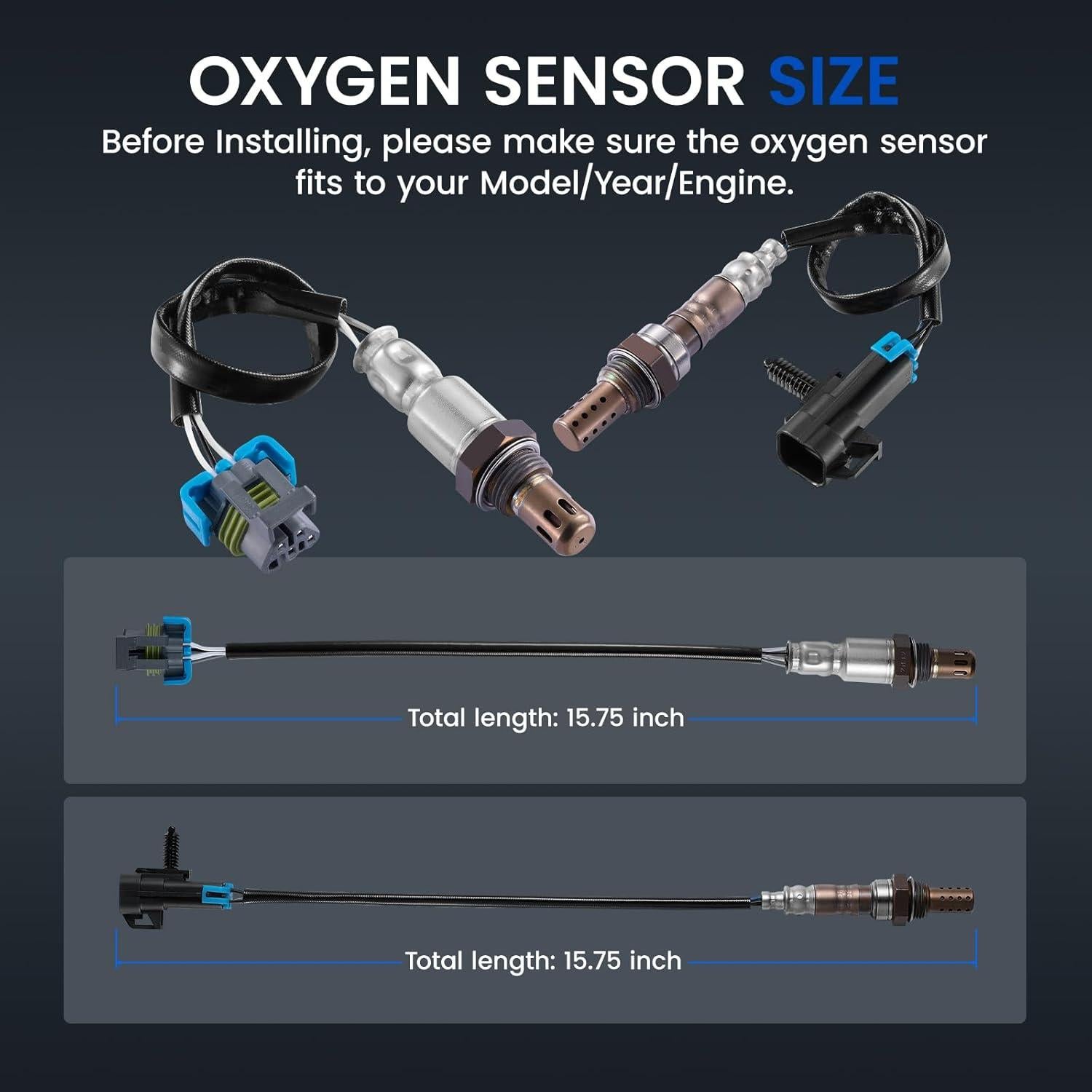 Sensor de Oxígeno SYKRSS 2PCS Compatible con Chevy y GMC