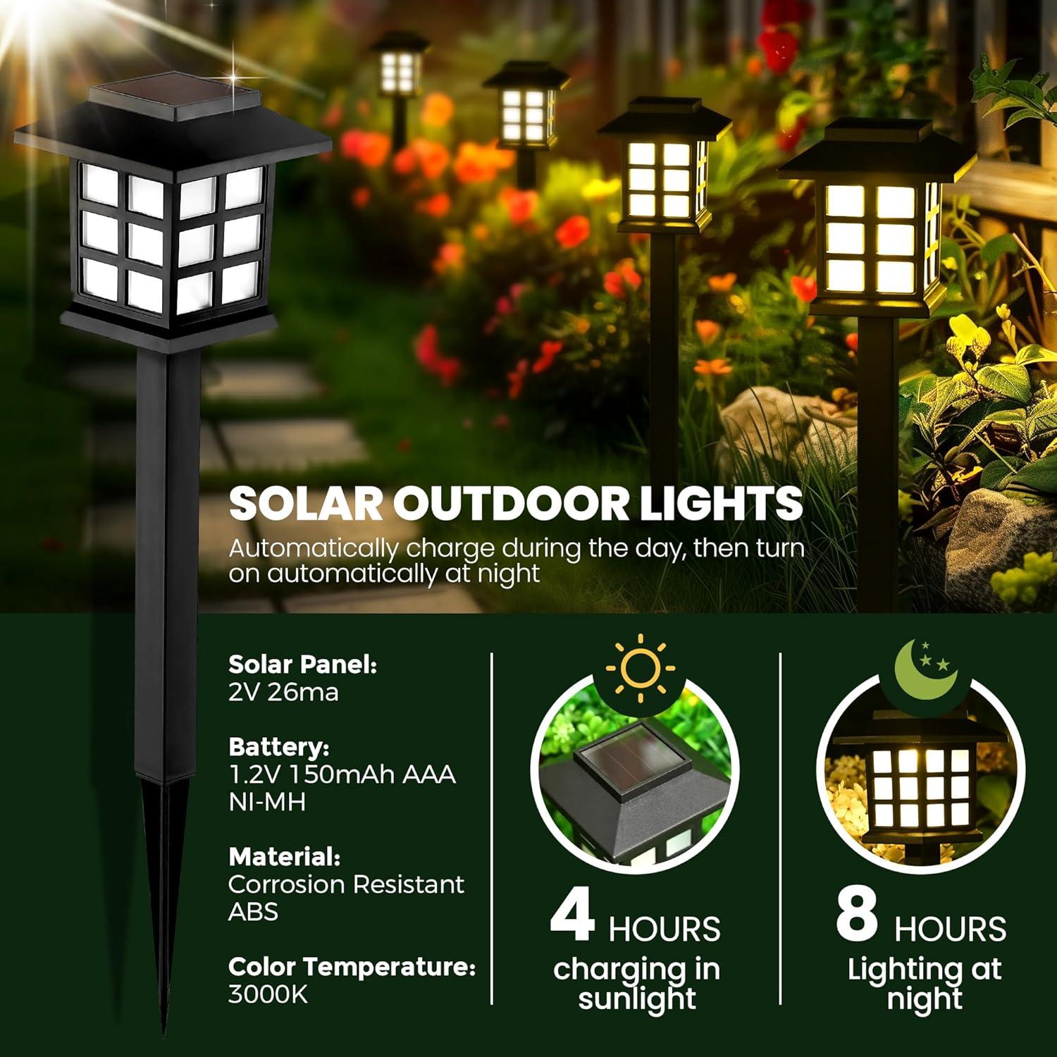 Luces Solares Gigalumi 12 LED Impermeables para Jardín