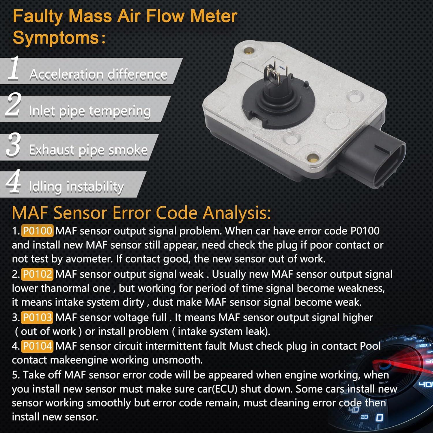 Sensor de Flujo de Aire Masivo Yezoauto MAF para Toyota 4Runner 2.7L