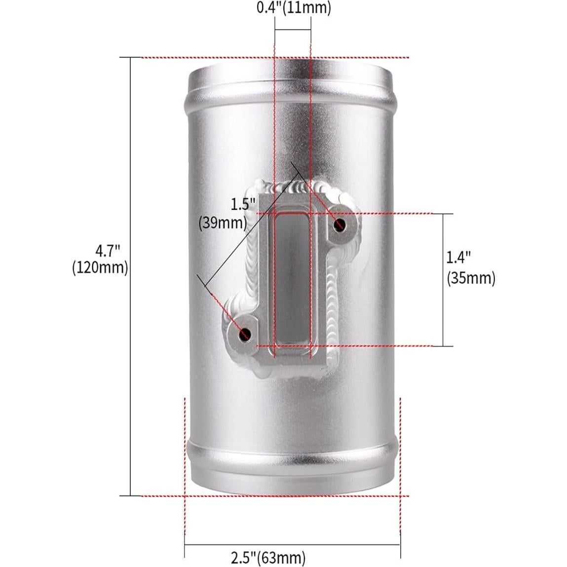 Base Sensor Flujo Aire Aluminio Yuecoom 63mm para Honda Nissan