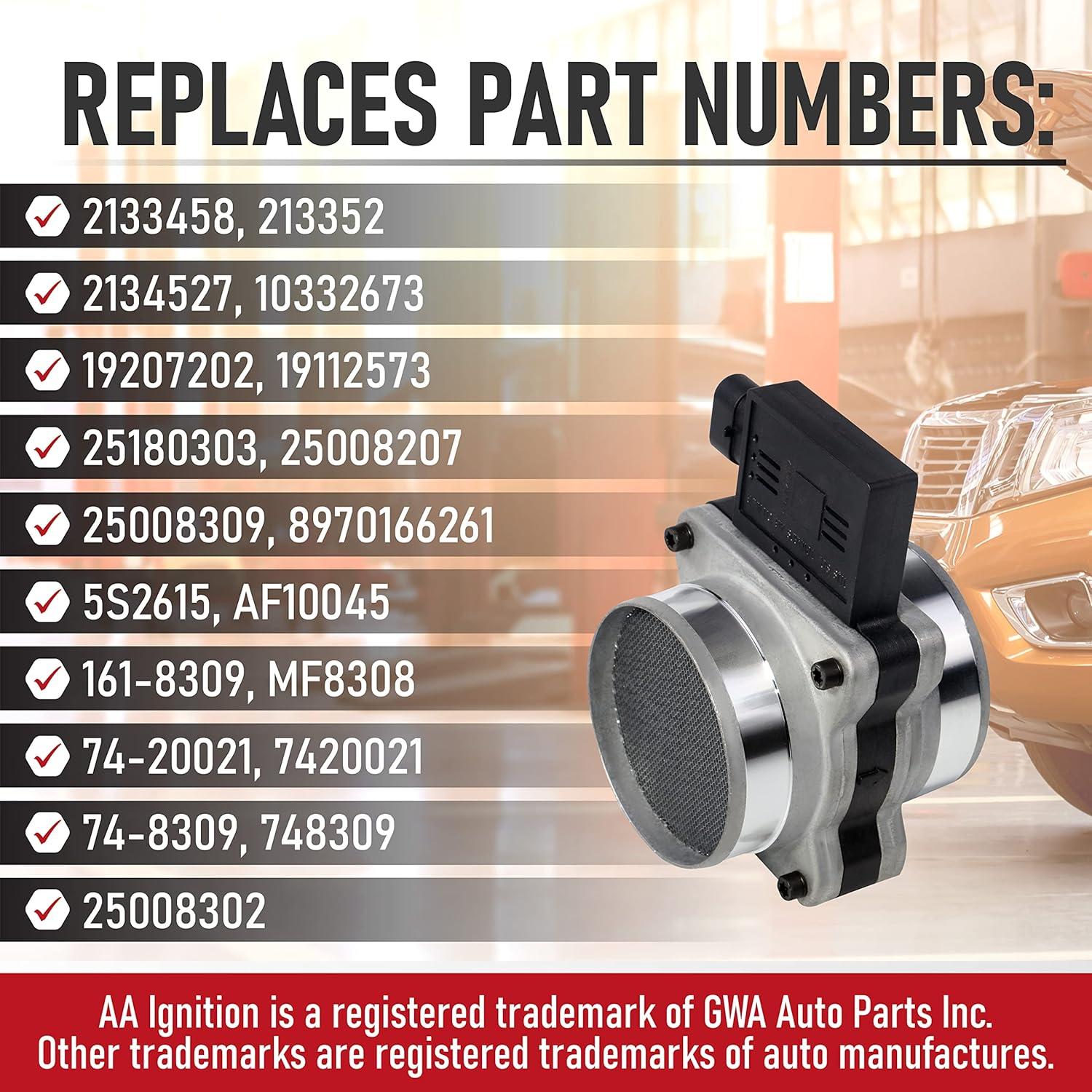 Sensor de Flujo de Aire Masivo AA Ignition 2133458 Compatible GM