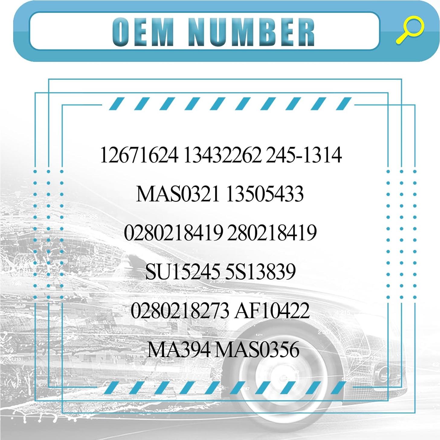 Sensor de Flujo de Aire Masivo MANATEE 12671624 Compatible