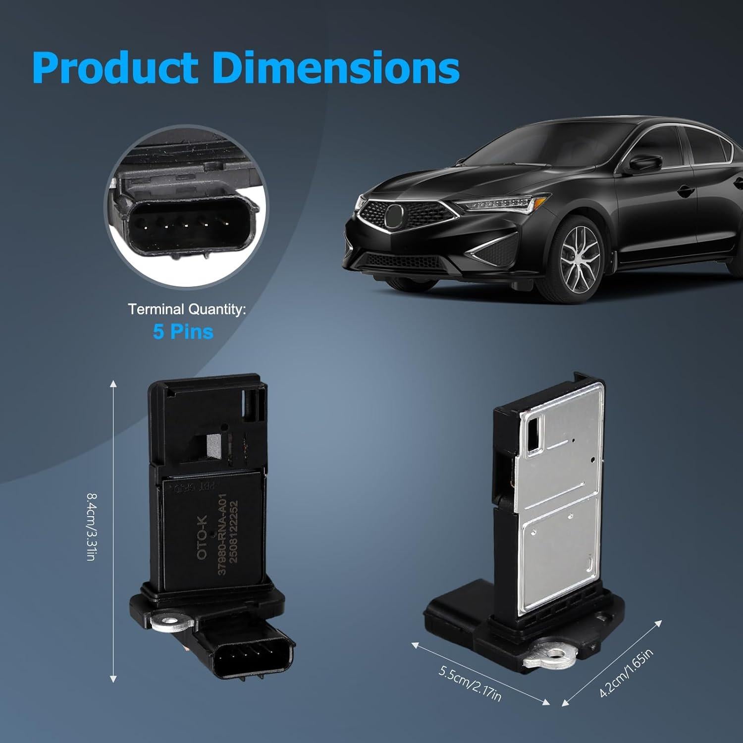 Sensor de Flujo de Aire Masivo OTO-K MAF para Honda y Acura