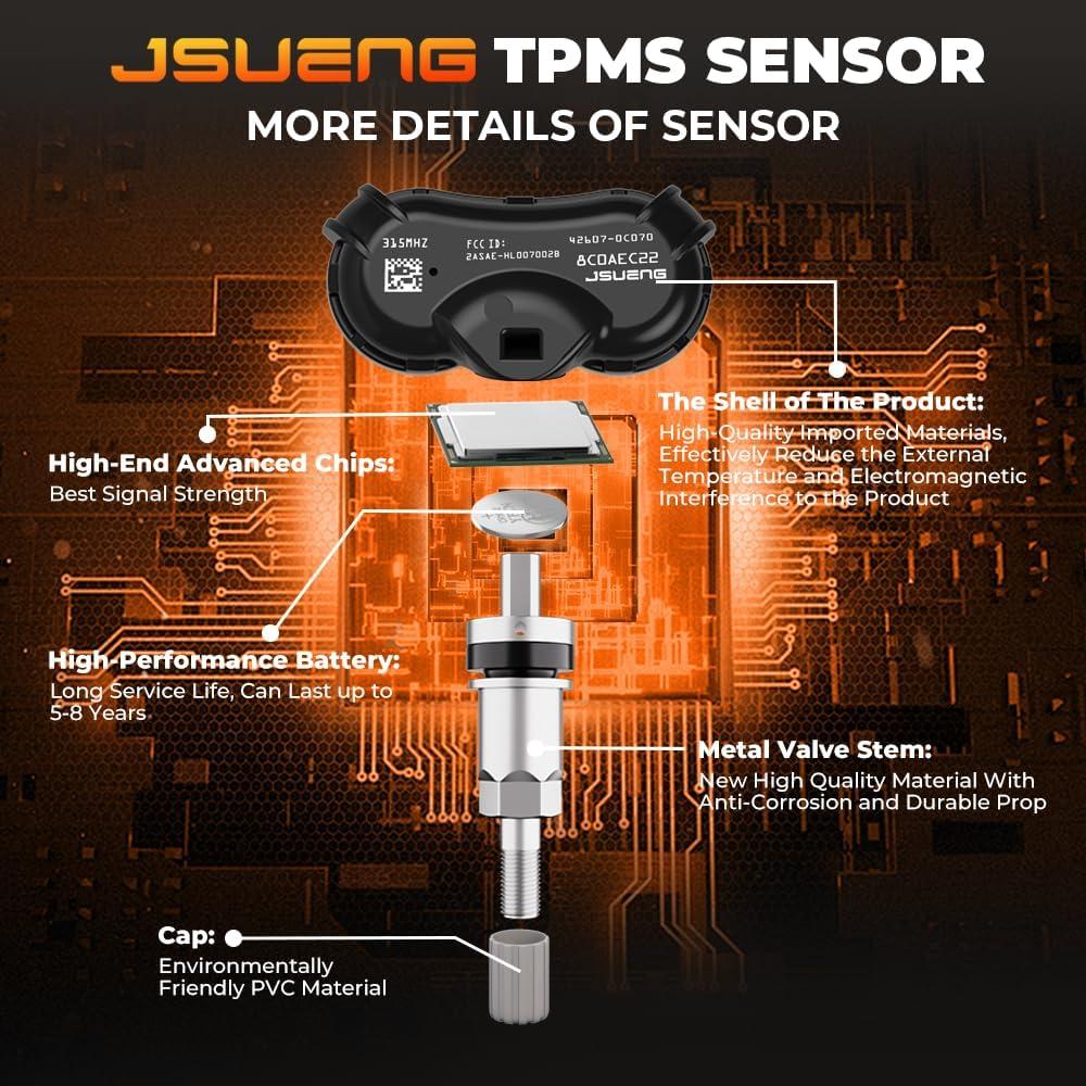 Sensor TPMS Jsueng 426070C060 para Toyota Sequoia/Sienna/Tundra