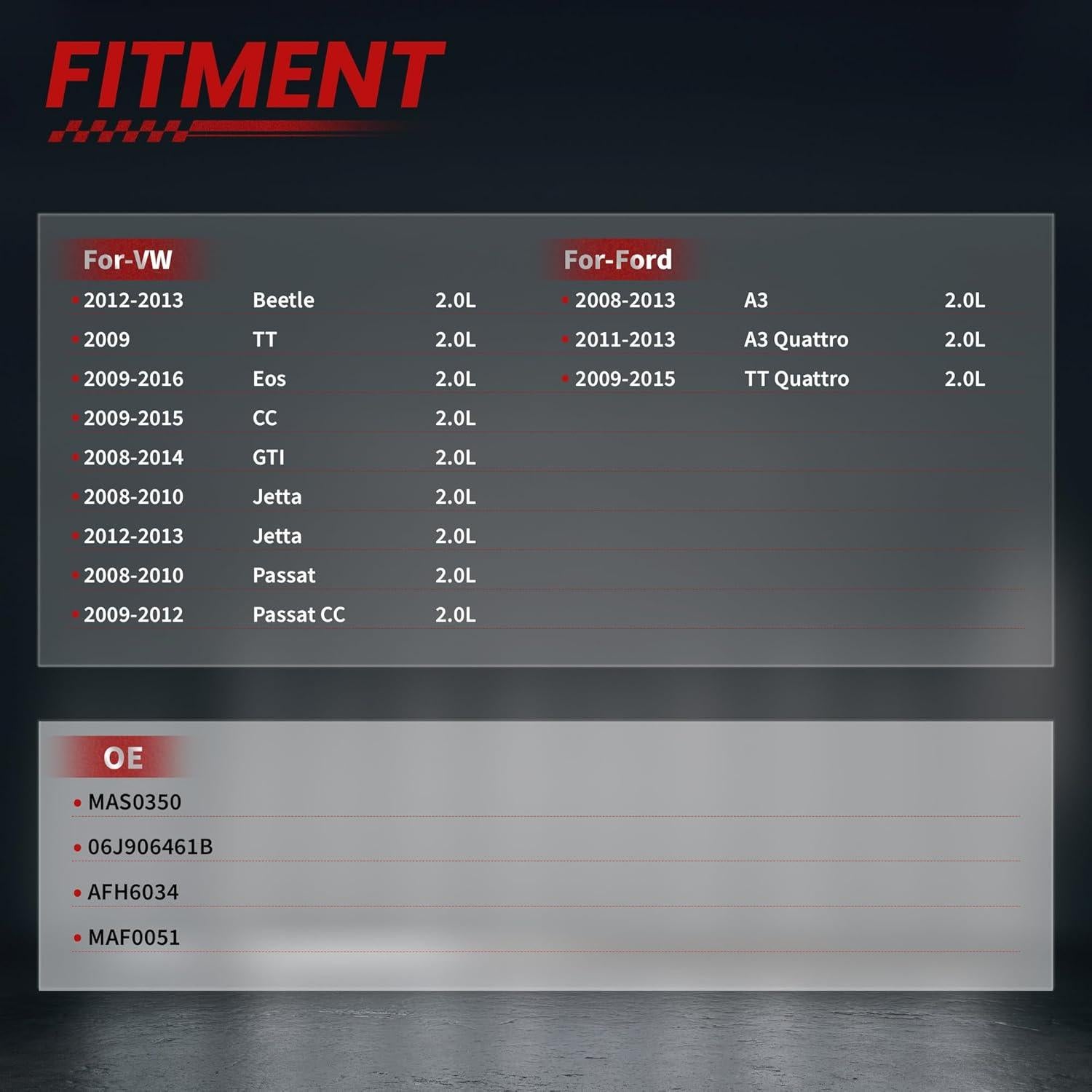 Sensor de Flujo de Aire Masivo TSSLIIN para Audi y VW